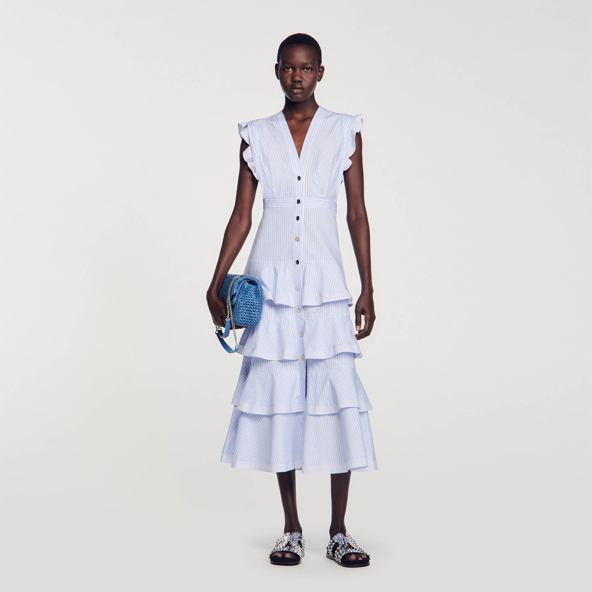 Sandro ruffle sales dress