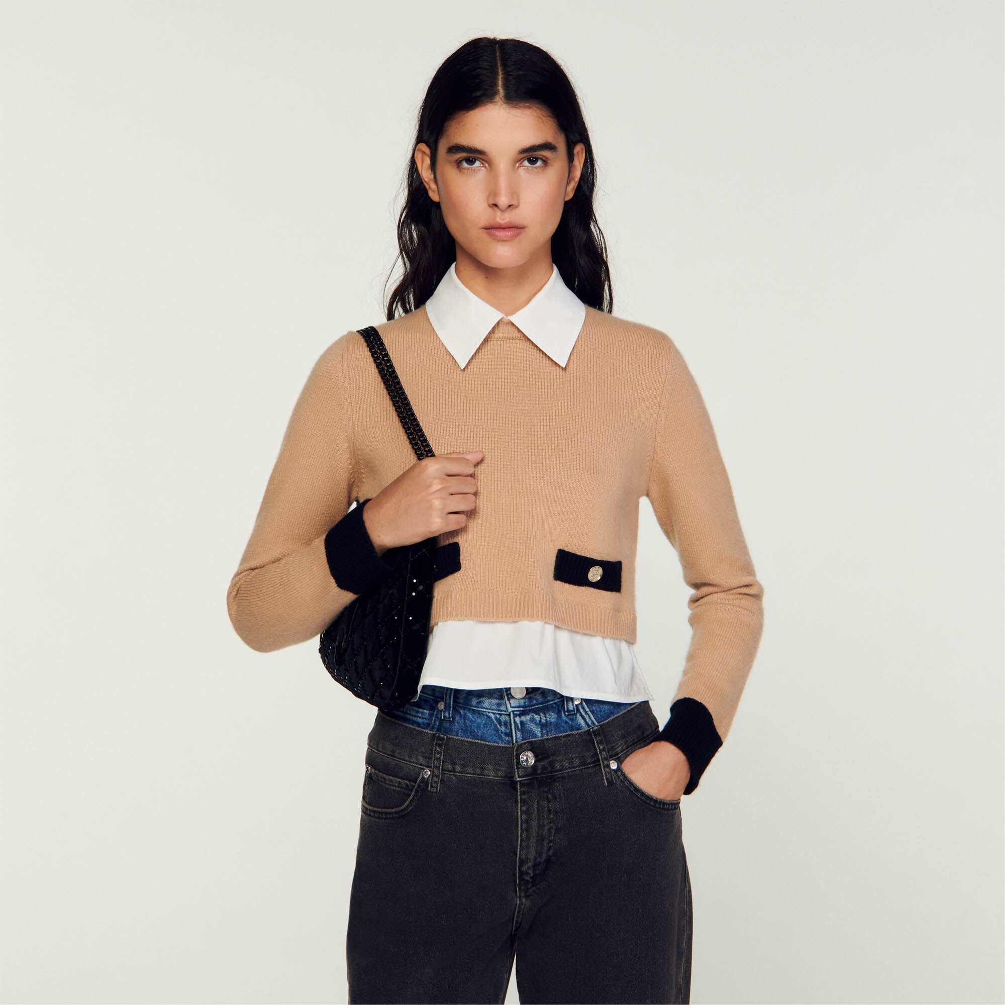 Dale Cropped wool and cashmere sweater Sweaters Cardigans