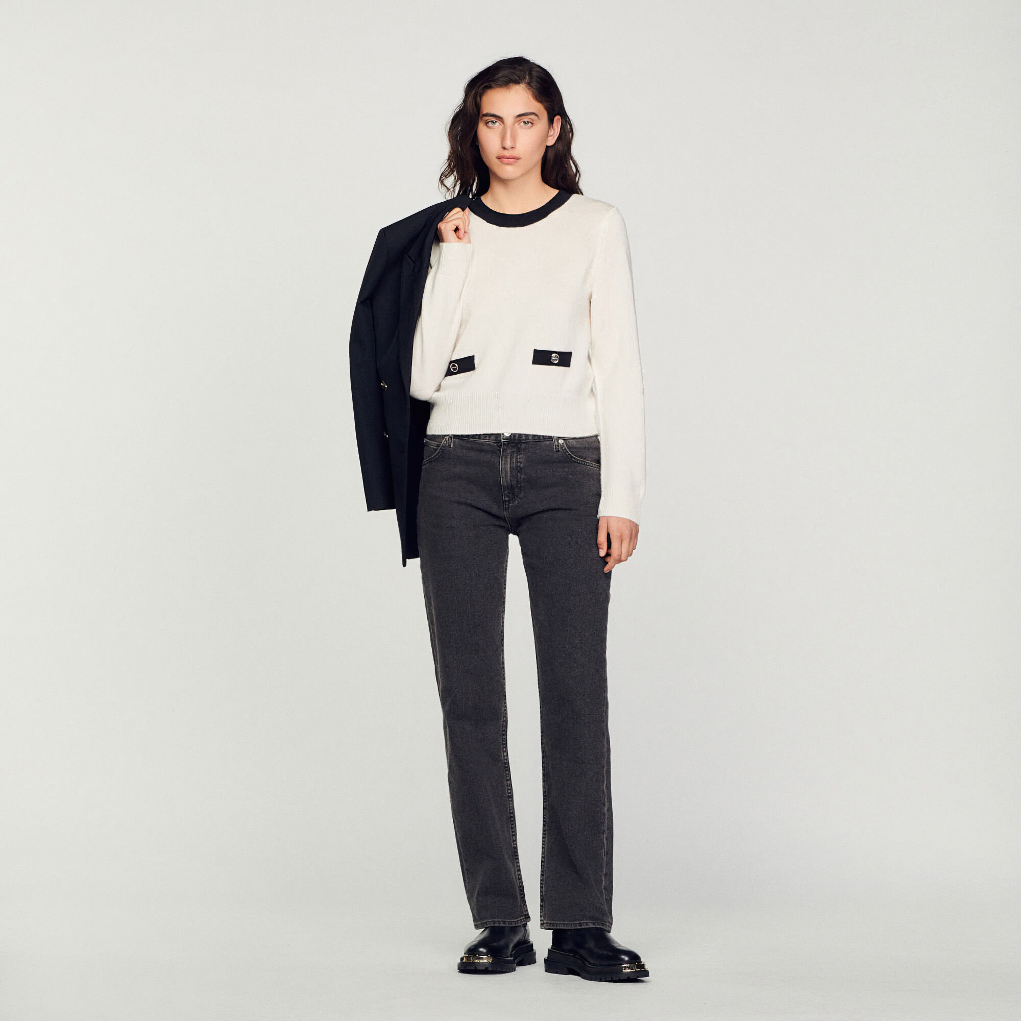 Meunier Knit cardigan with embroidered pocket Sweaters