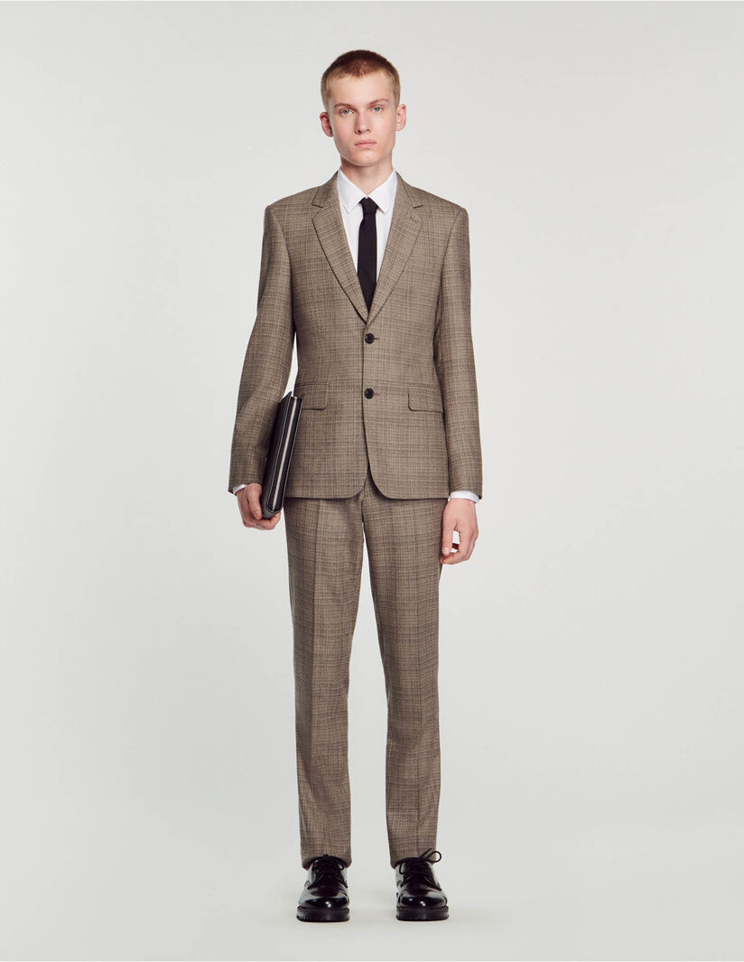 Sandro Wool checked suit jacket
