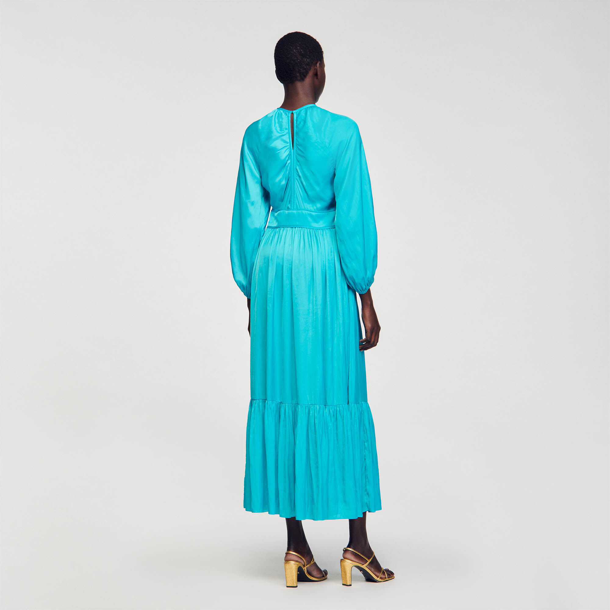Sandro green new arrivals silk dress