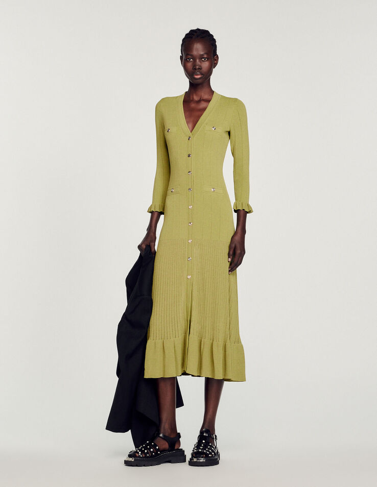 Lilwenn Long knitted dress - Dresses | Sandro Paris