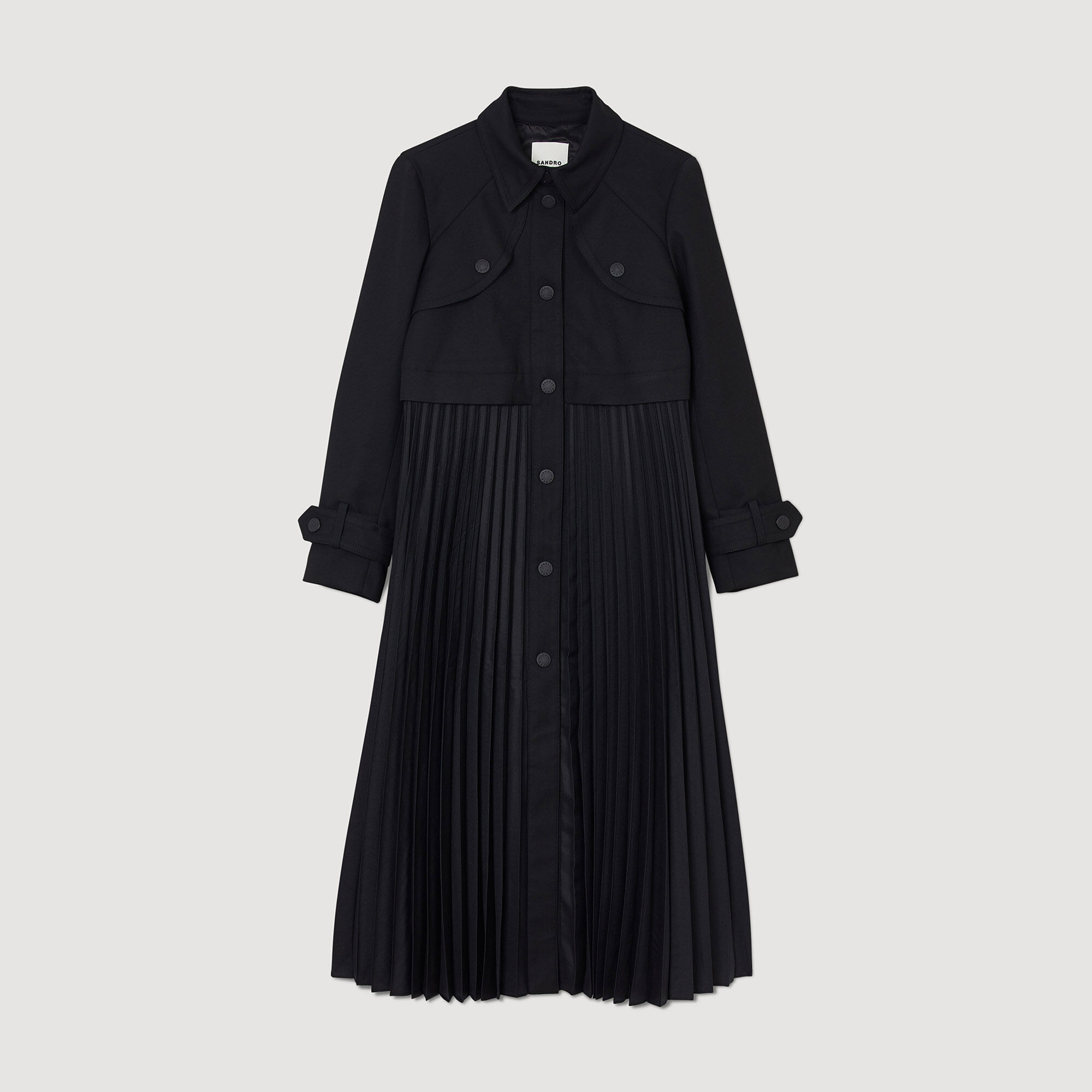 Samy Pleated trench coat Coats Sandro Paris