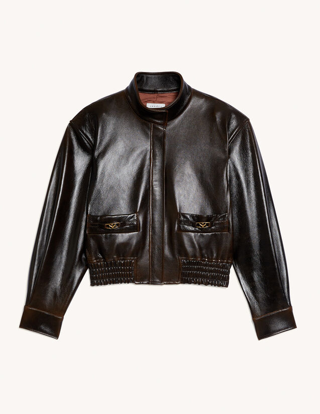 Sandro Leather aviator jacket. 1