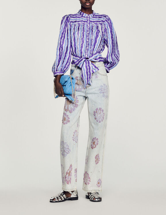 Peninsula Cropped silk shirt with a floral print - Tops & Shirts ...