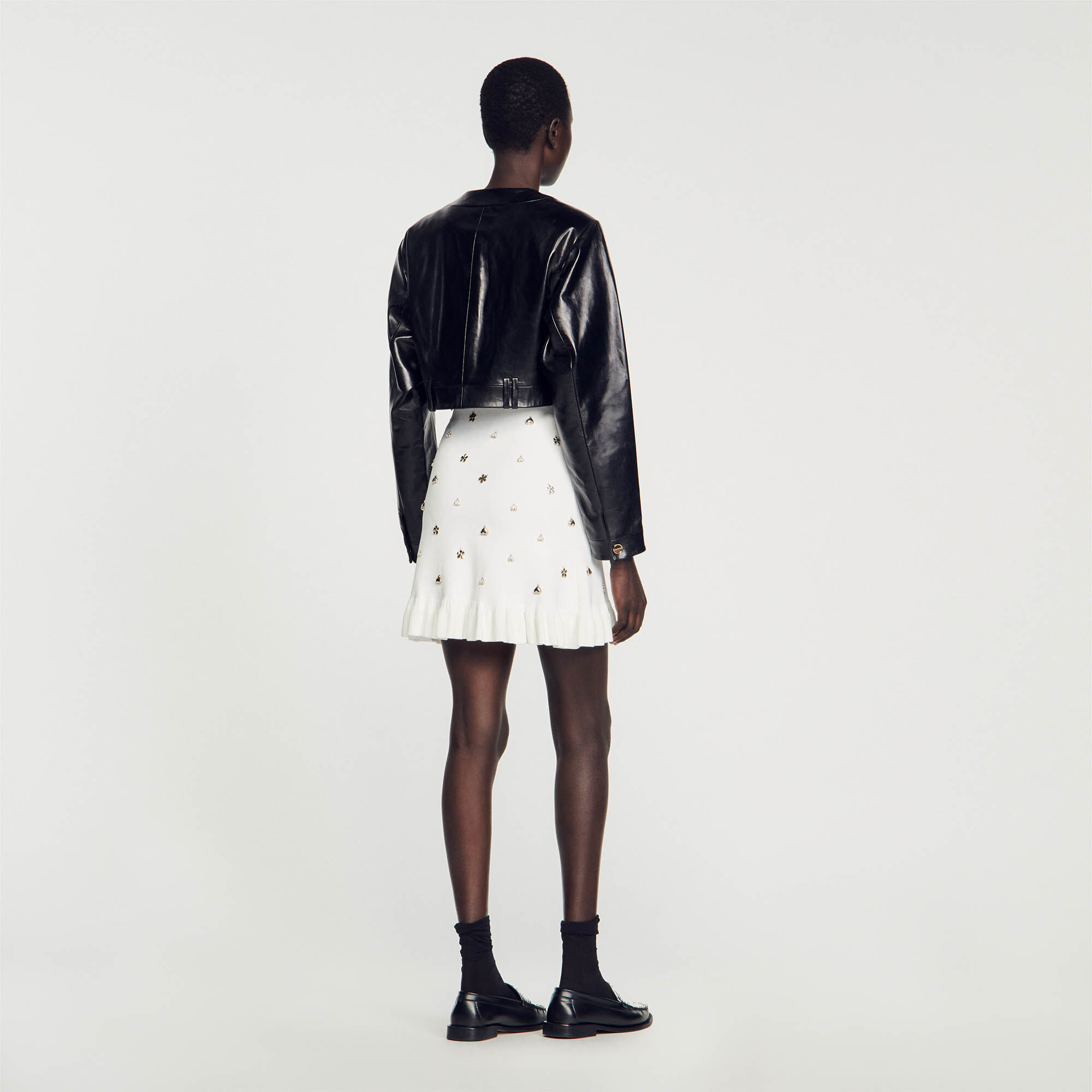 Sandro leather coat discount