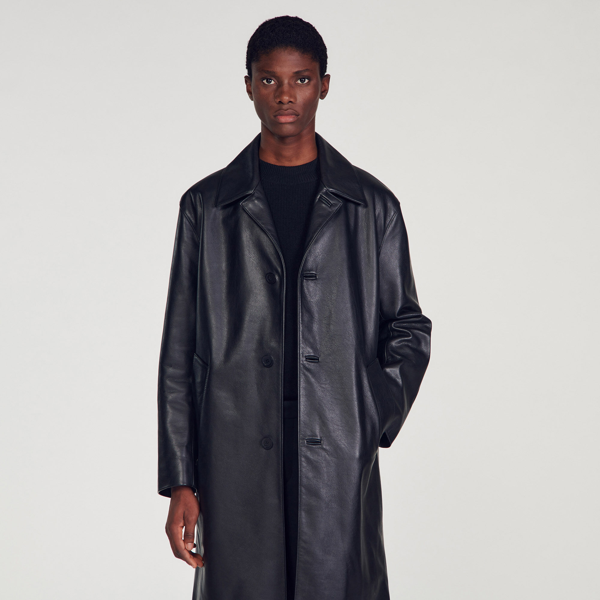 Winter Long Coat Leather Jacket | Long leather coat, Trench coats women,  Coats for women