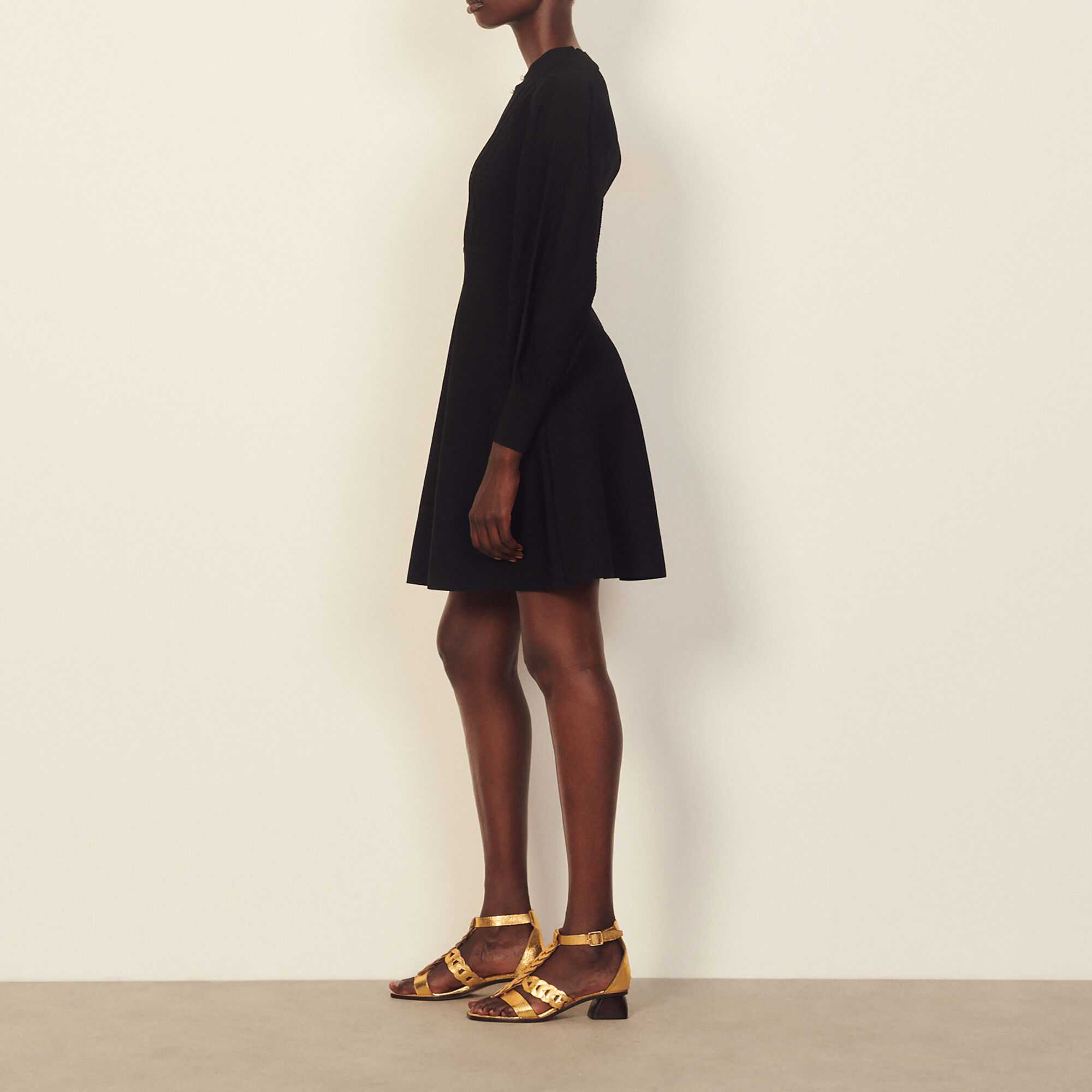 Pointelle knit dress Dresses Sandro Paris