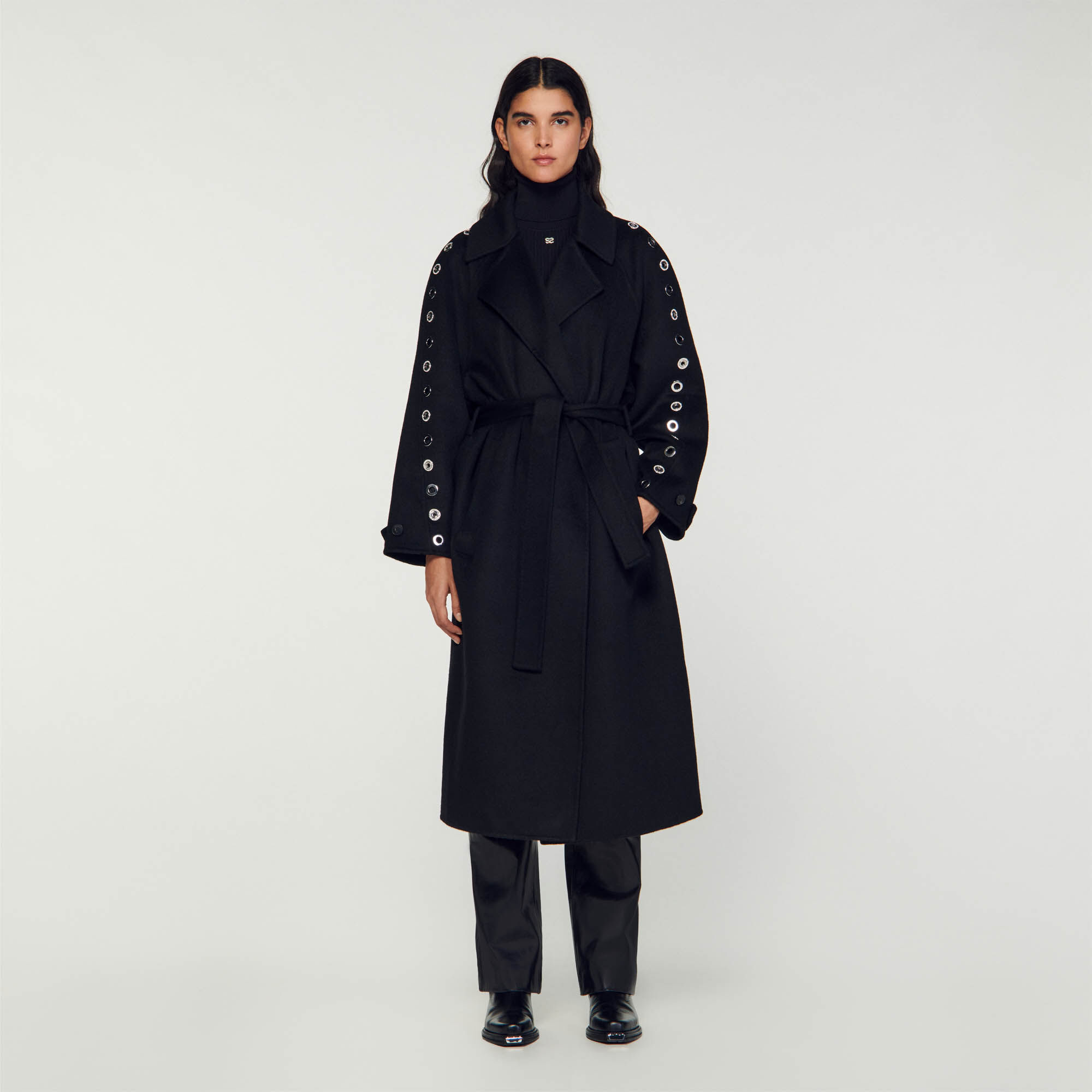 Warhol Satin effect trench coat Coats Sandro Paris