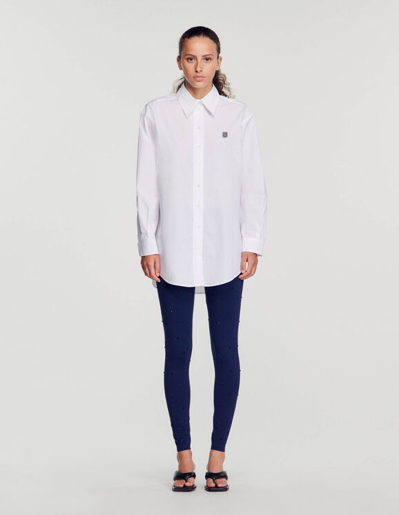 Oversized cotton shirt white US_Womens