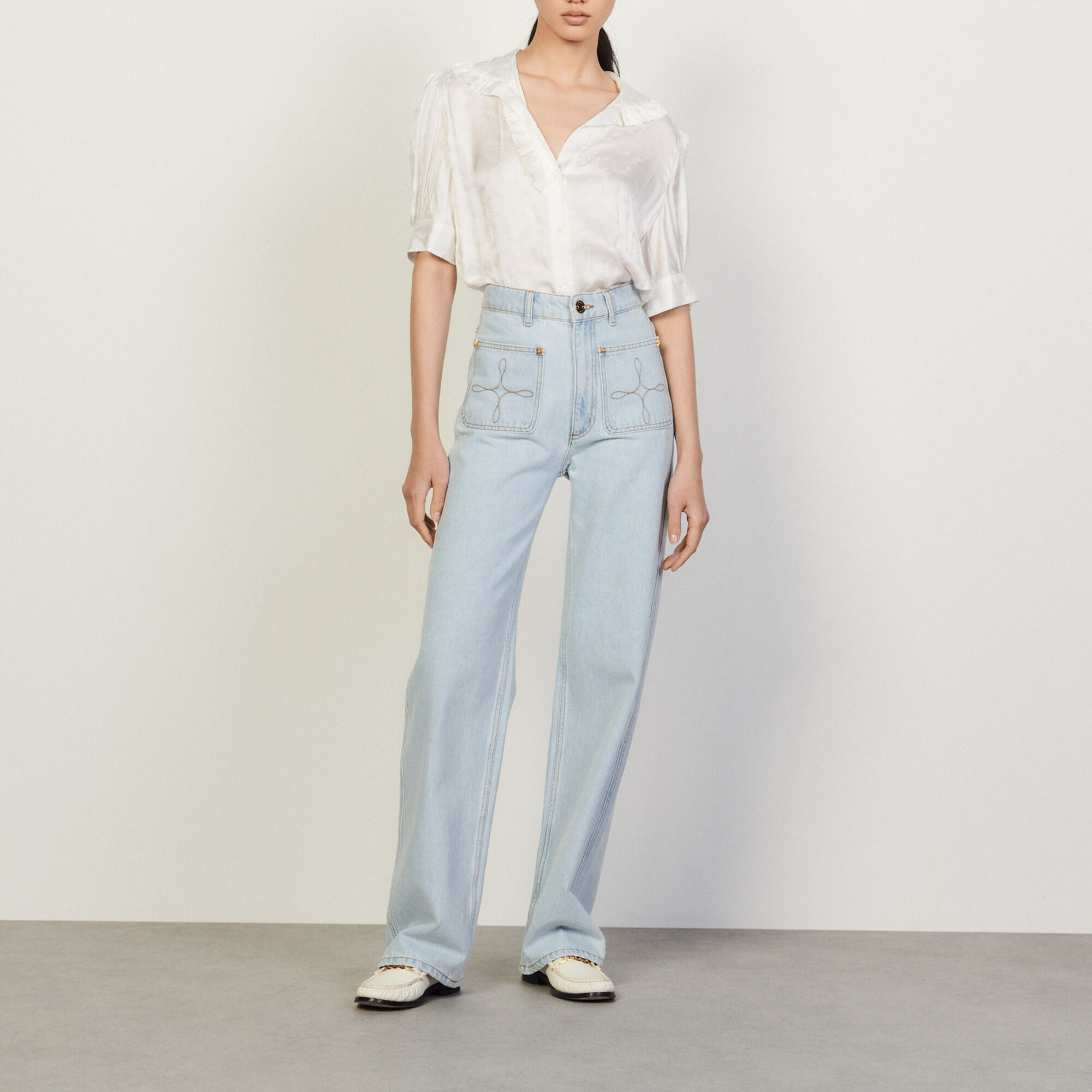 Sandro wide leg jeans clearance