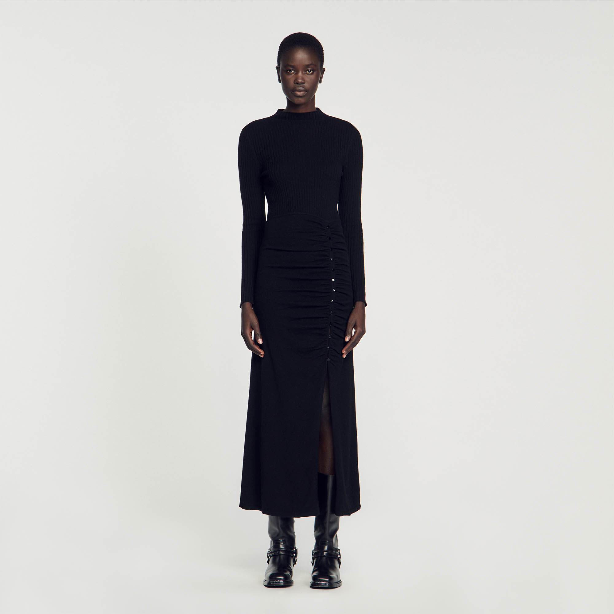 Sandro black knit dress hotsell
