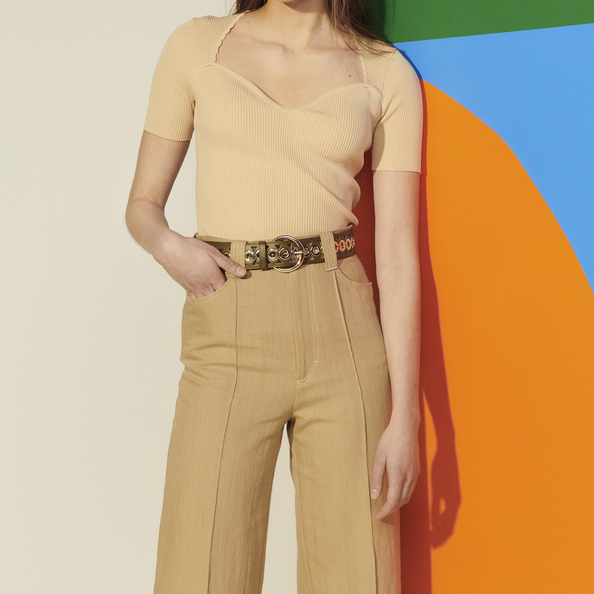 Sandro Knit top with bustier neckline 3607171688845