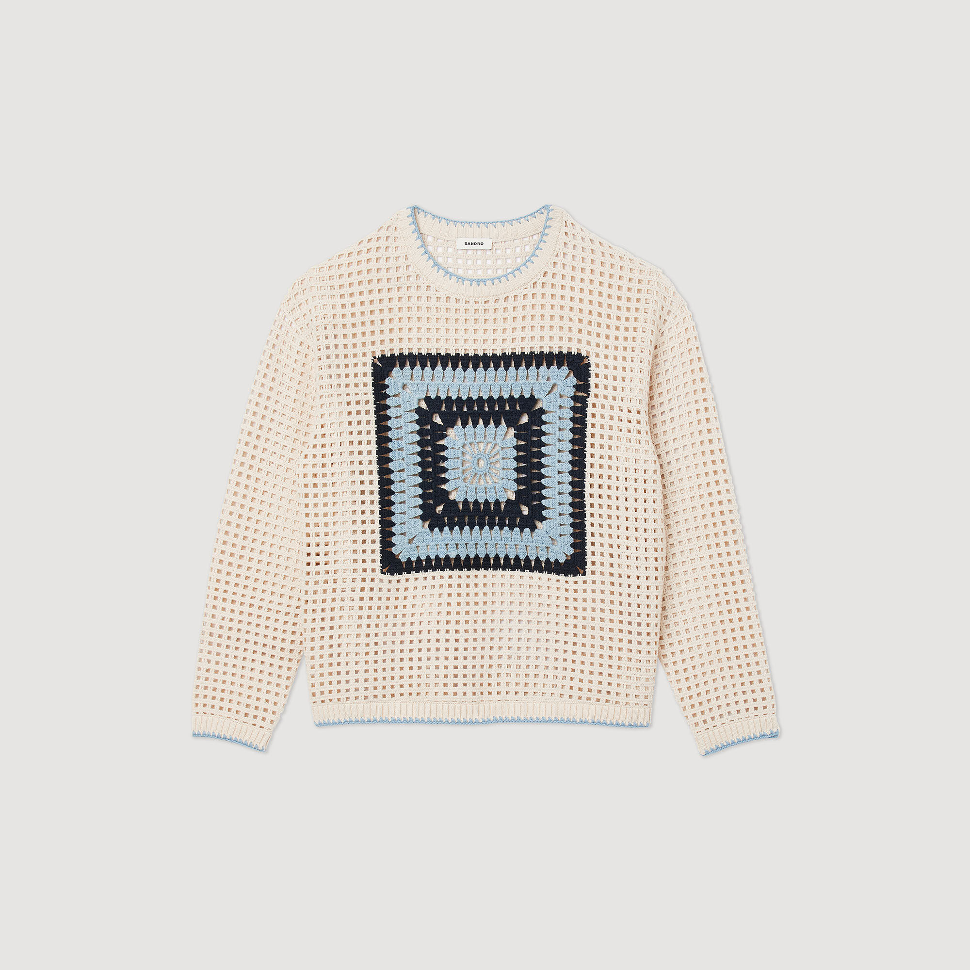 Crochet Crochet knit sweater - Sweaters u0026 Cardigans | Sandro Paris