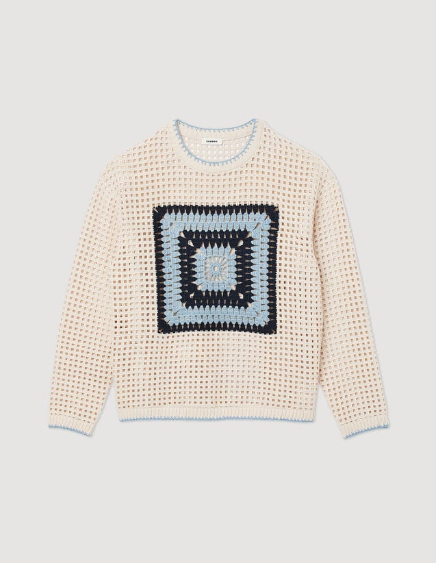 Sandro Crochet knit sweater. 2
