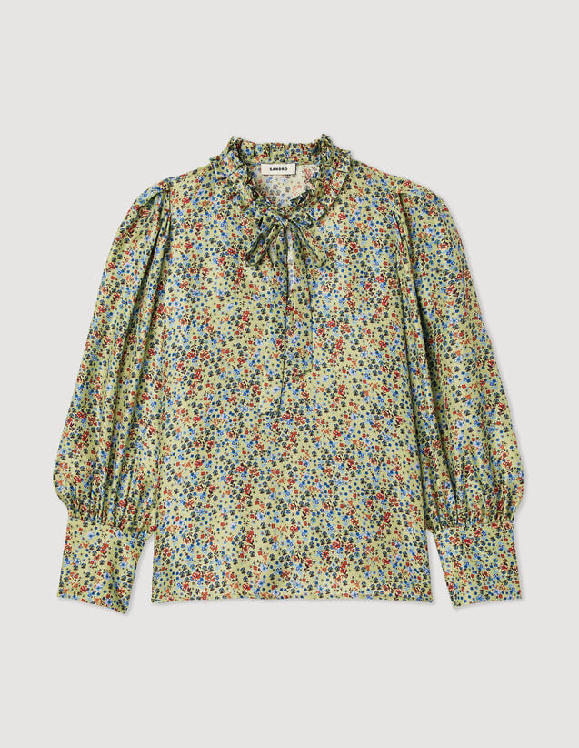 Clea Flowing blouse with Liberty Flower print - Tops & Shirts | Sandro ...