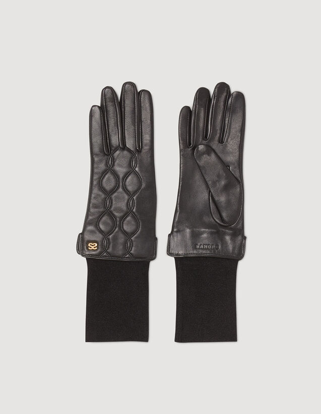 Leather gloves Black US_Womens