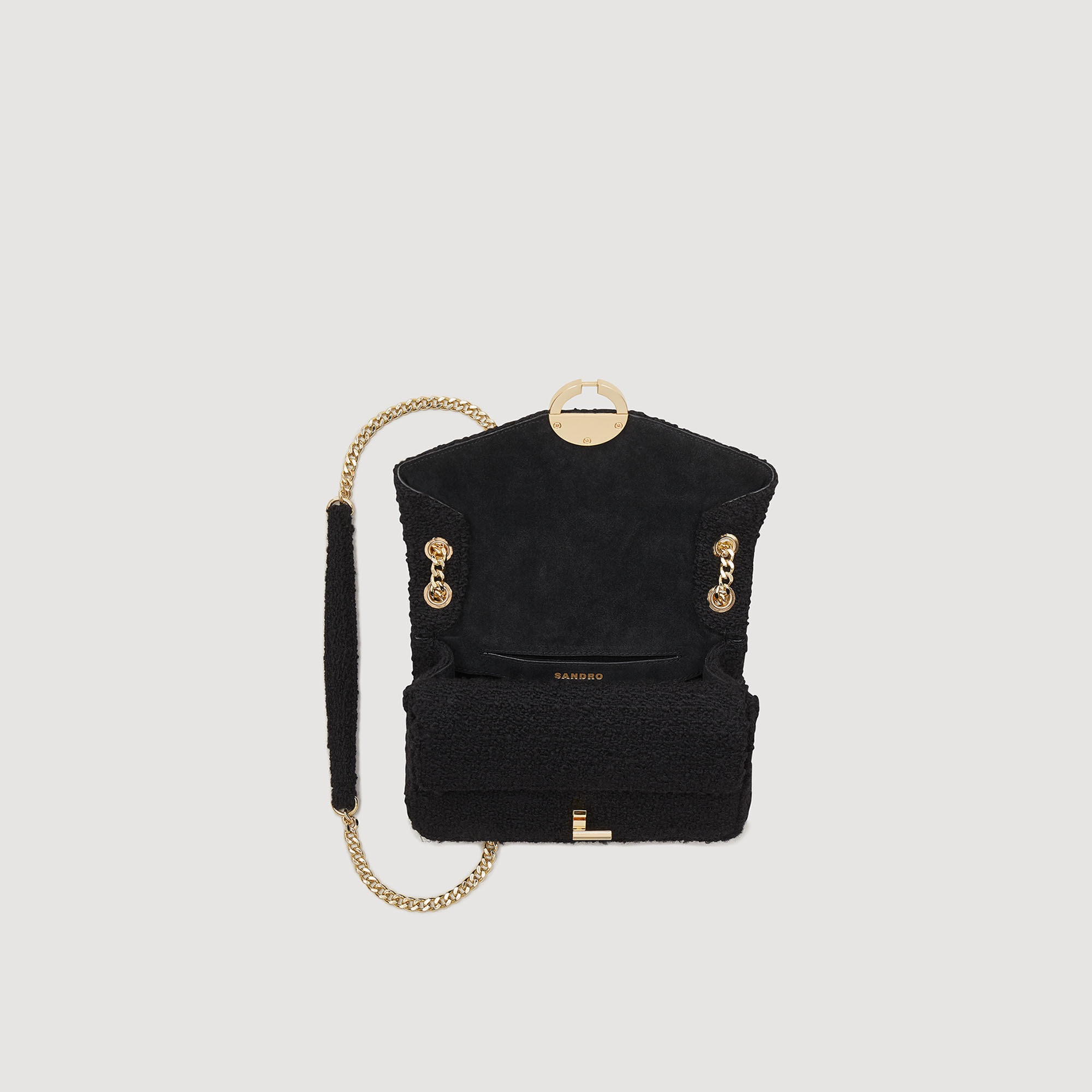 Tweed Pm Small tweed YZA bag Shoulder Bags Sandro Paris