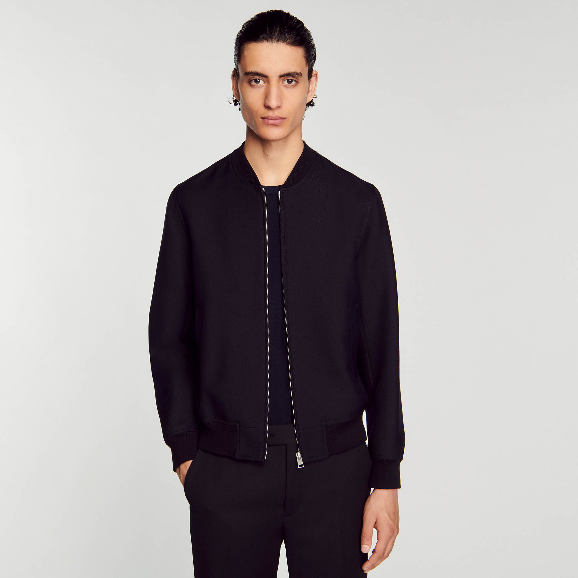 Teddy Wool varsity jacket - Jackets | Sandro Paris