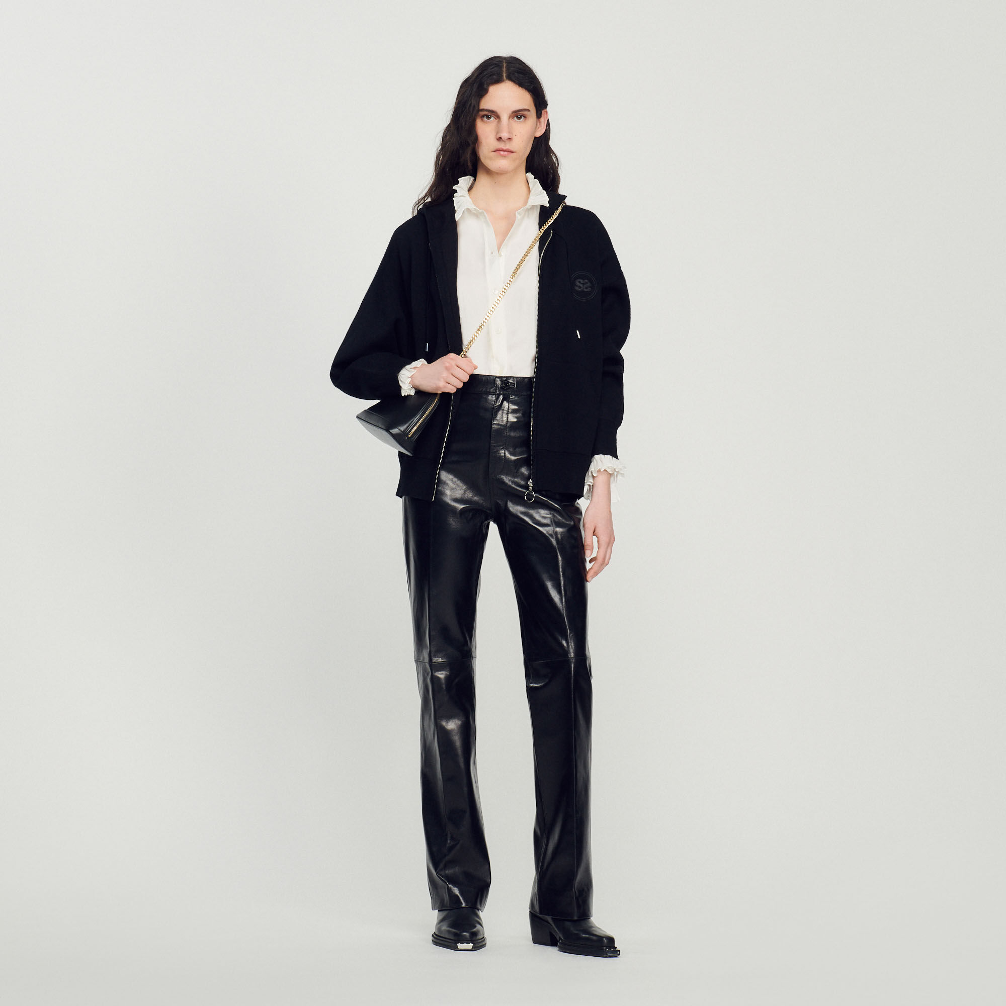 Sandro best sale pantalon cuir