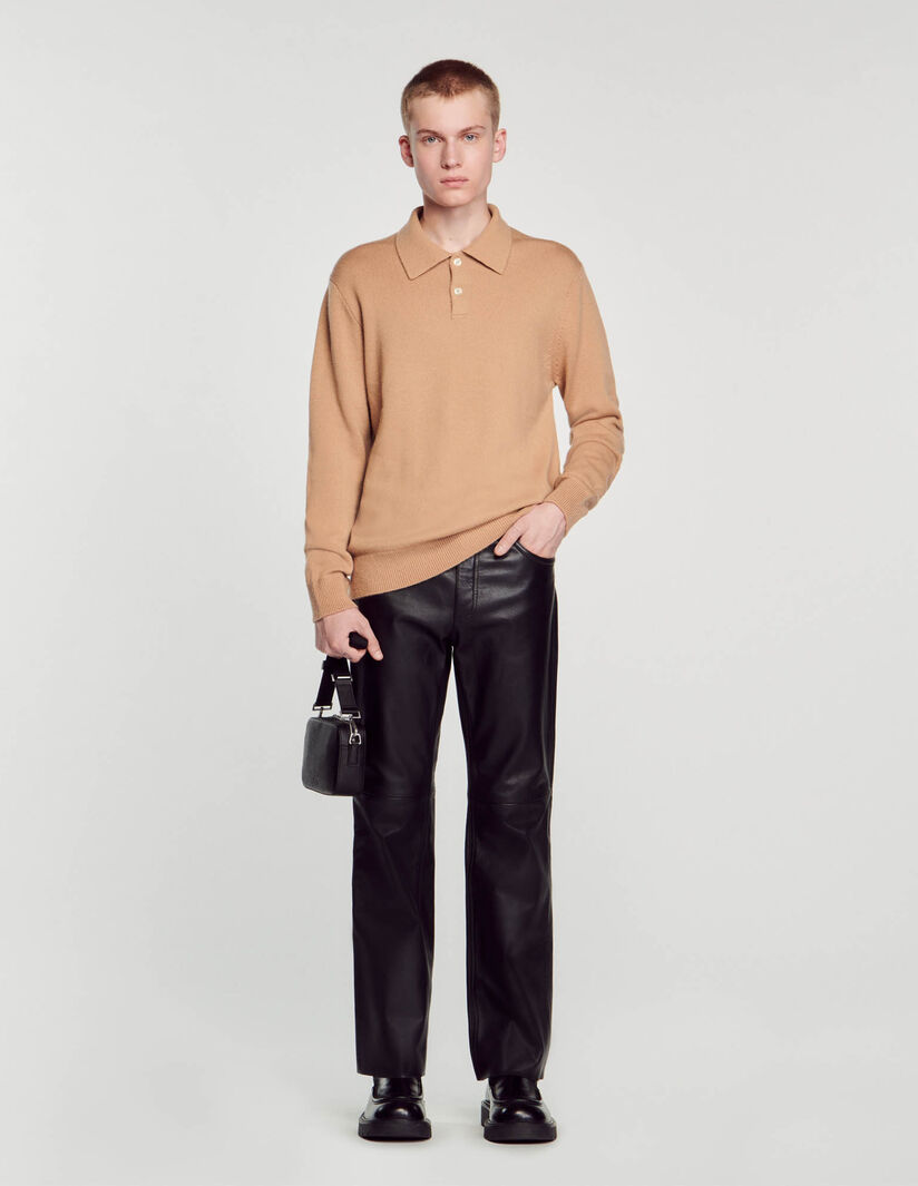 Sandro Wool and cashmere polo shirt