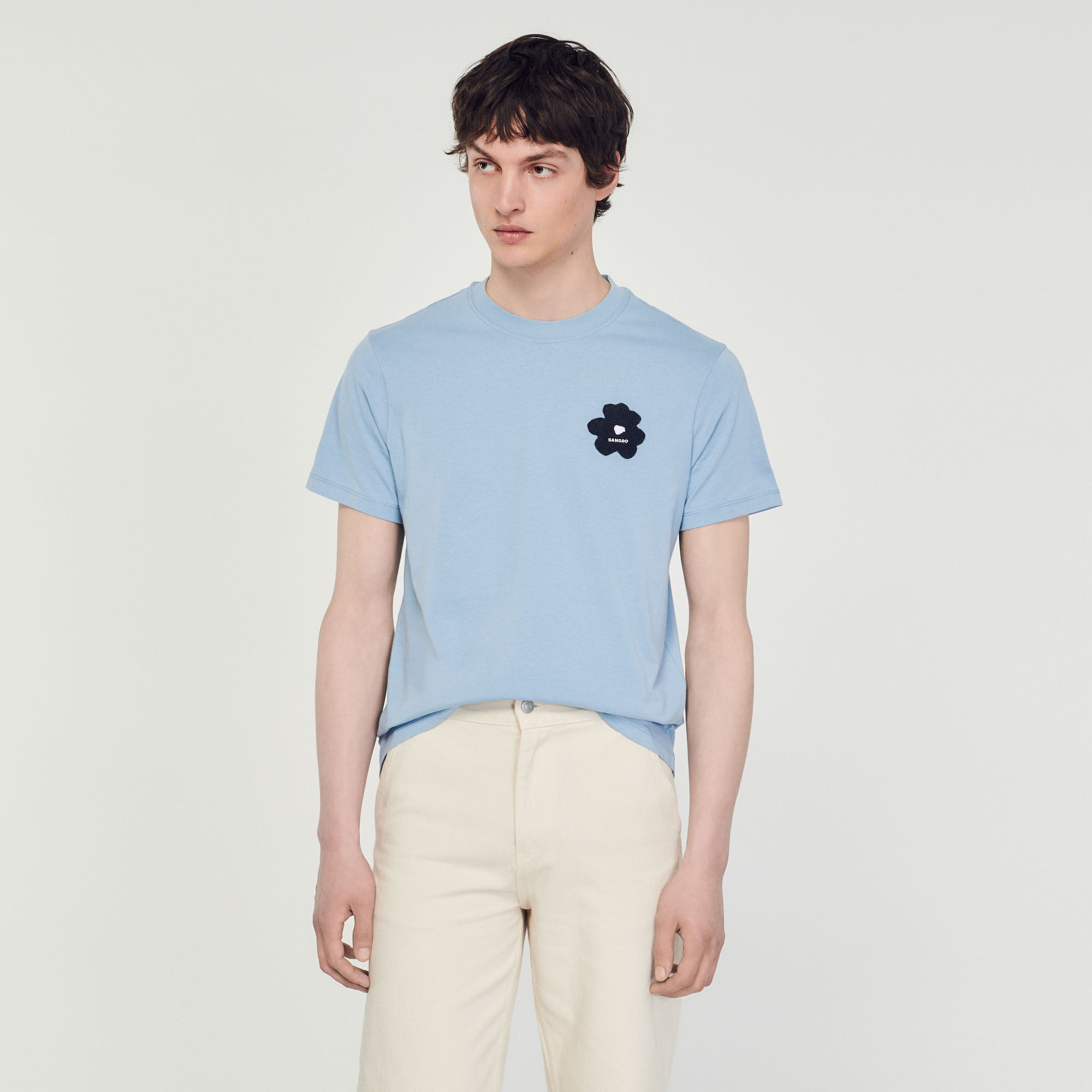 Tee Flower patch T-shirt - T-shirts & Polos | Sandro Paris