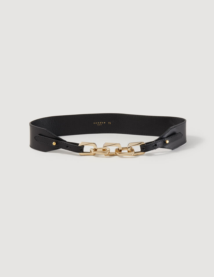 Sandro Leather belt with chain. 2