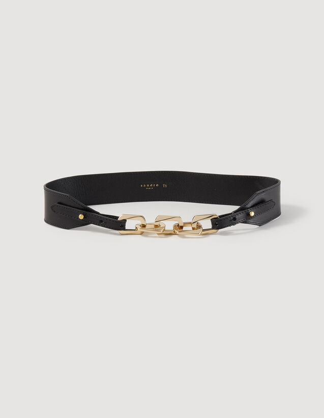 Sandro Leather belt with chain. 1