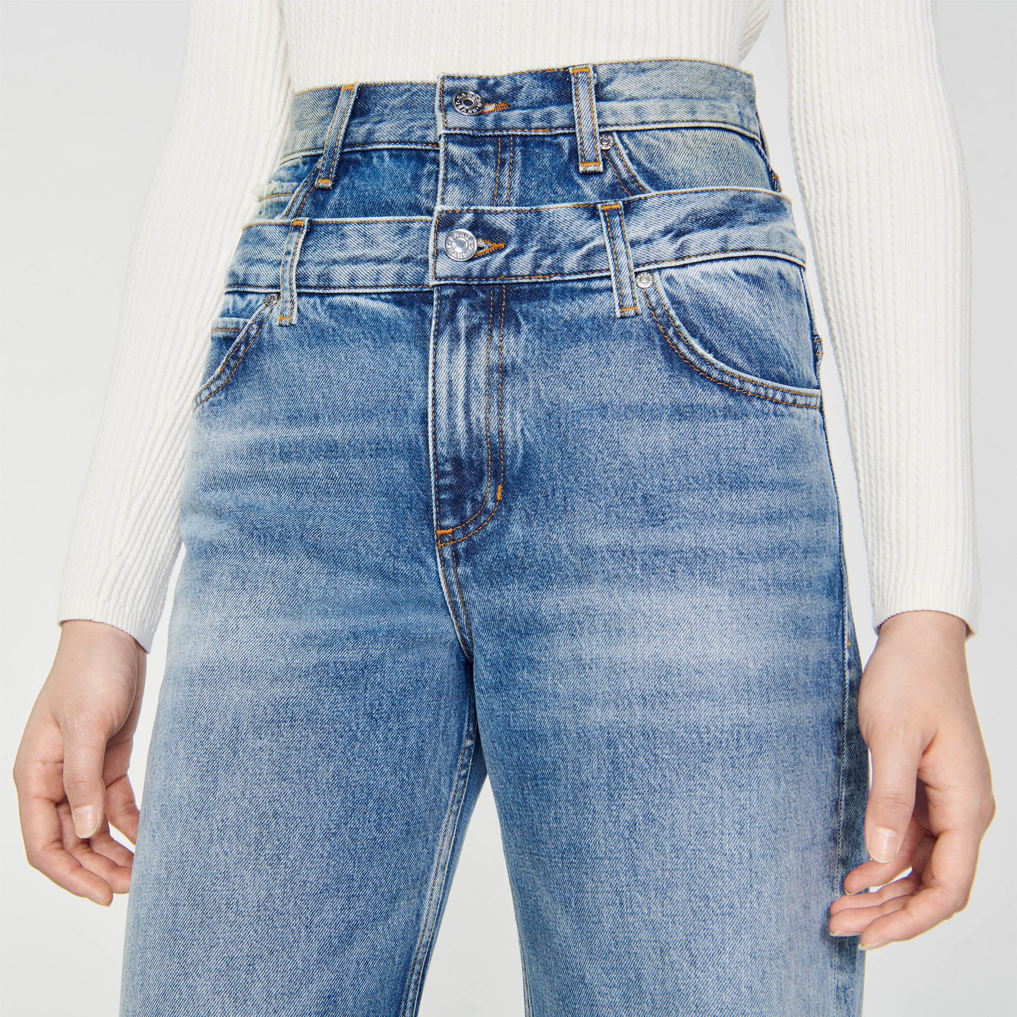 Galina Double belted jeans Jeans Sandro Paris