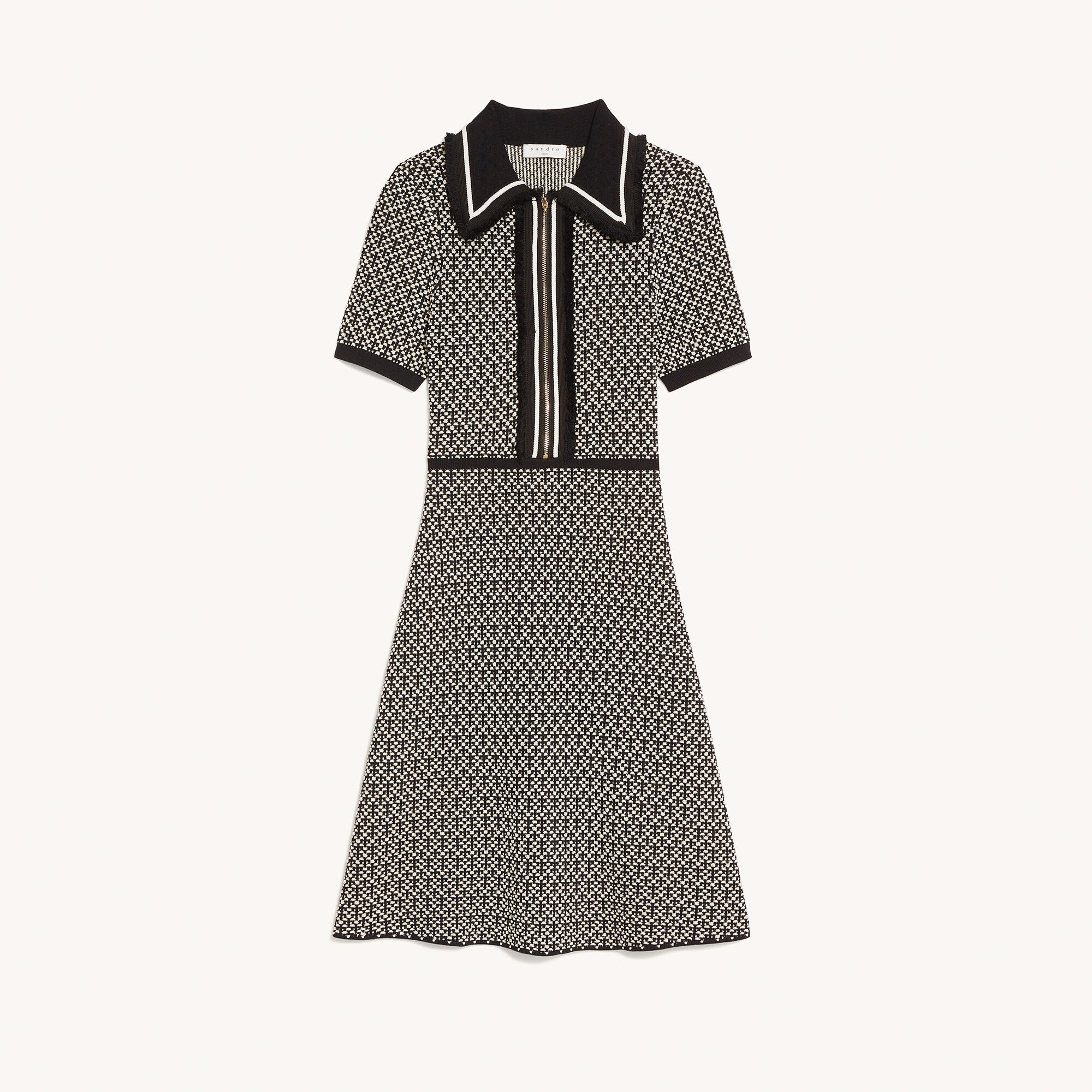 sandro black knit dress