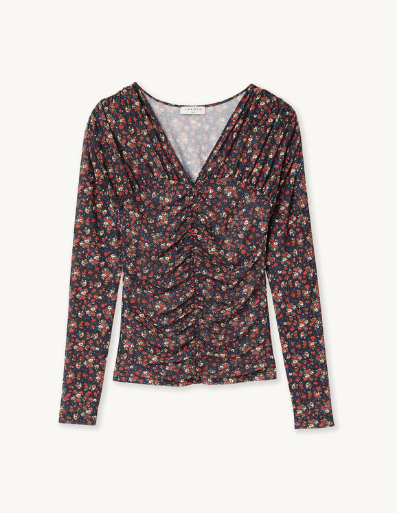 Sandro Floral tulle top