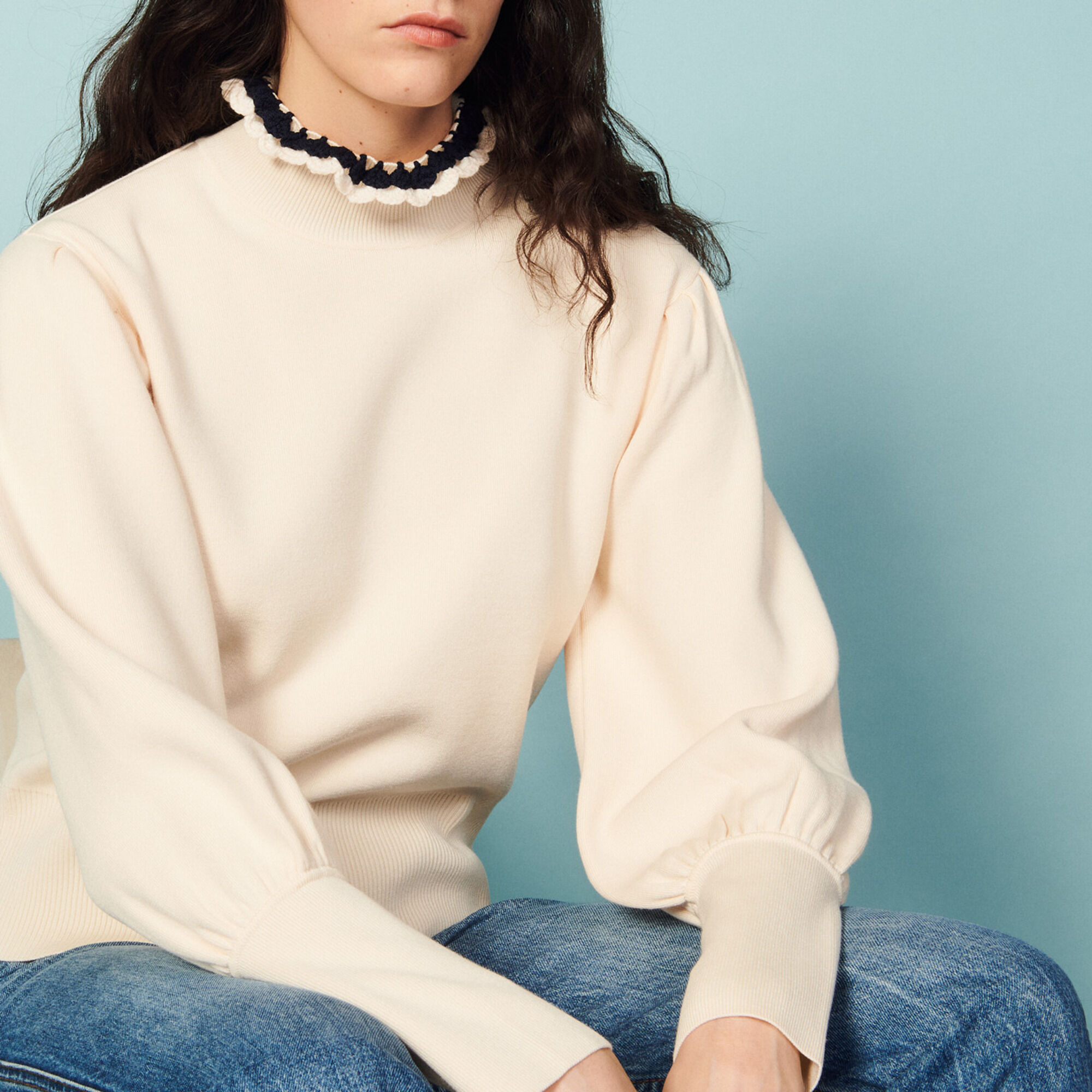 Sandro Sweater with fancy high collar