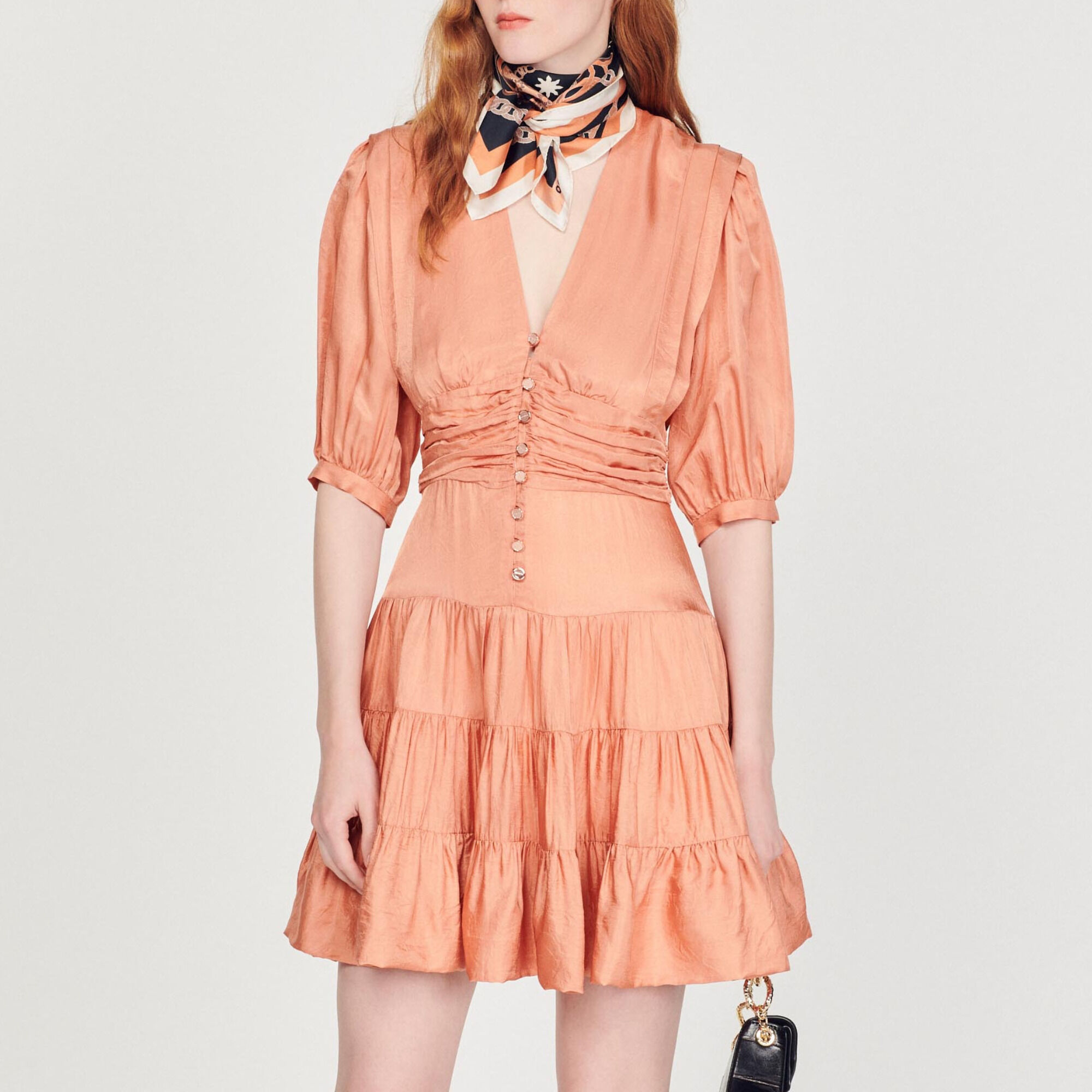 Sandro Frilly dress with short sleeves