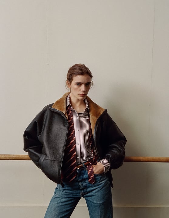 Brown women's leather jacket - Sandro Paris