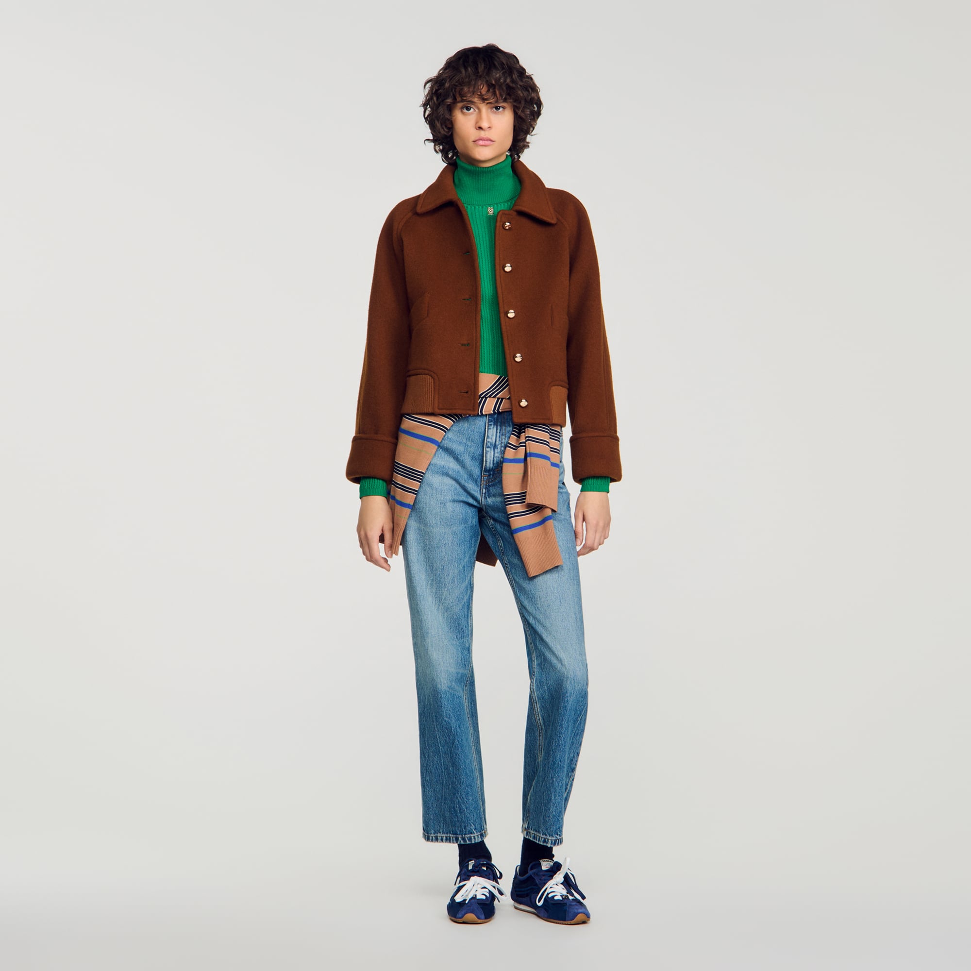 Short coat with flap pockets