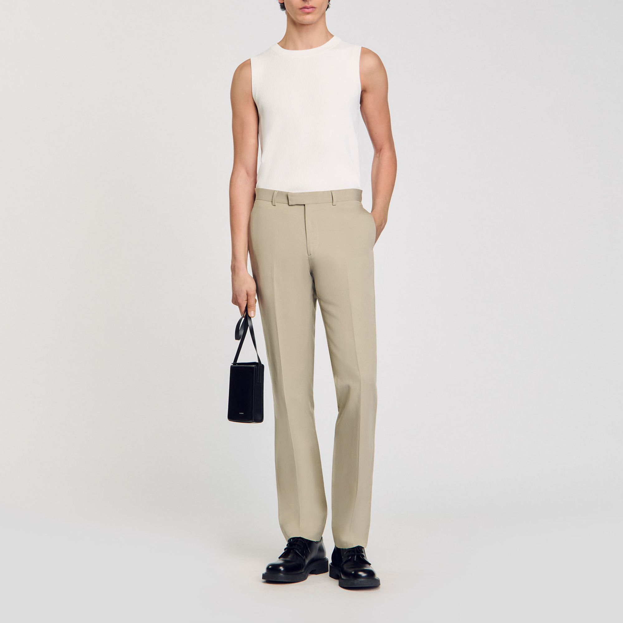 Sandro lyocell Classic-fit suit trousers with front and back pockets