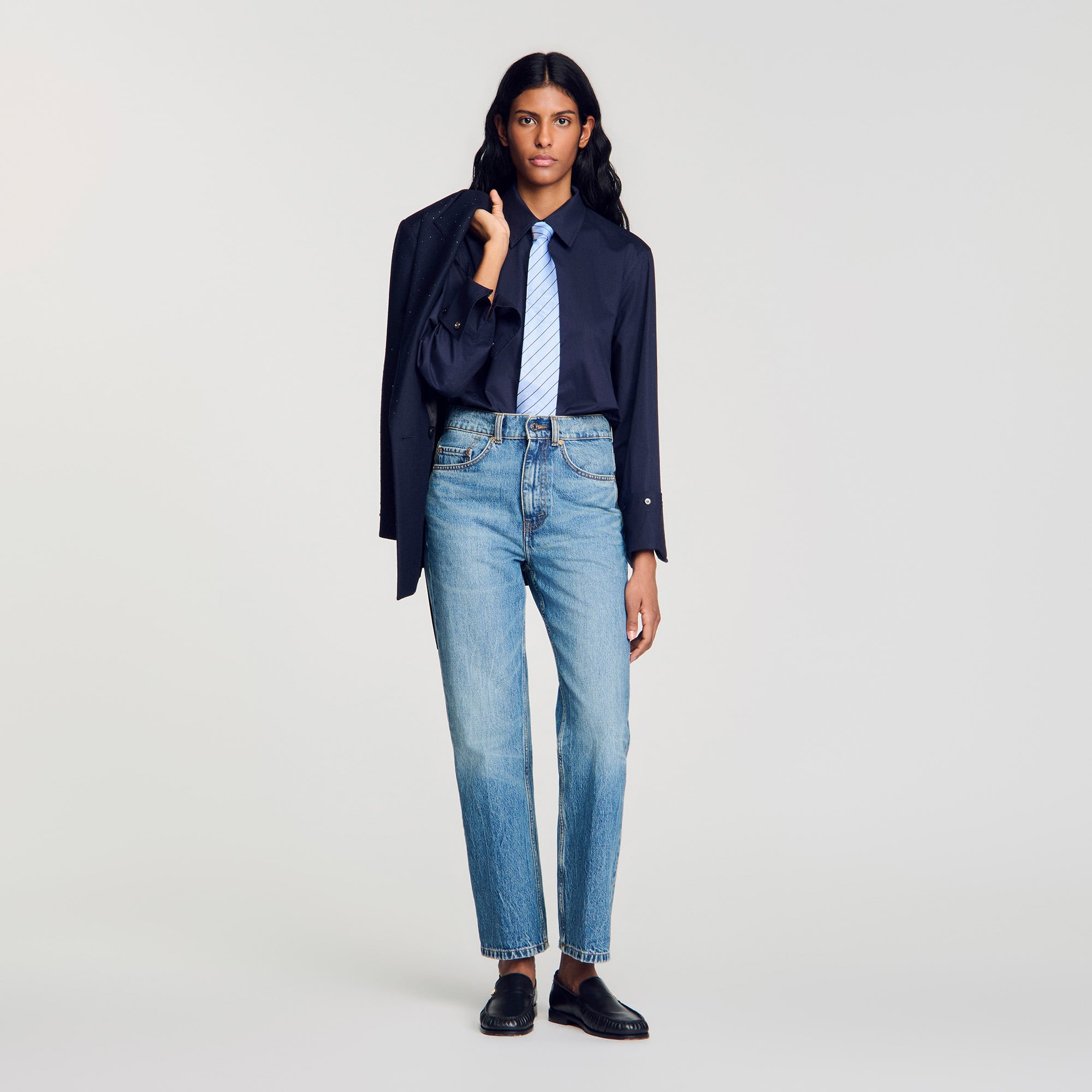 Cotton shirt with wide cuffs