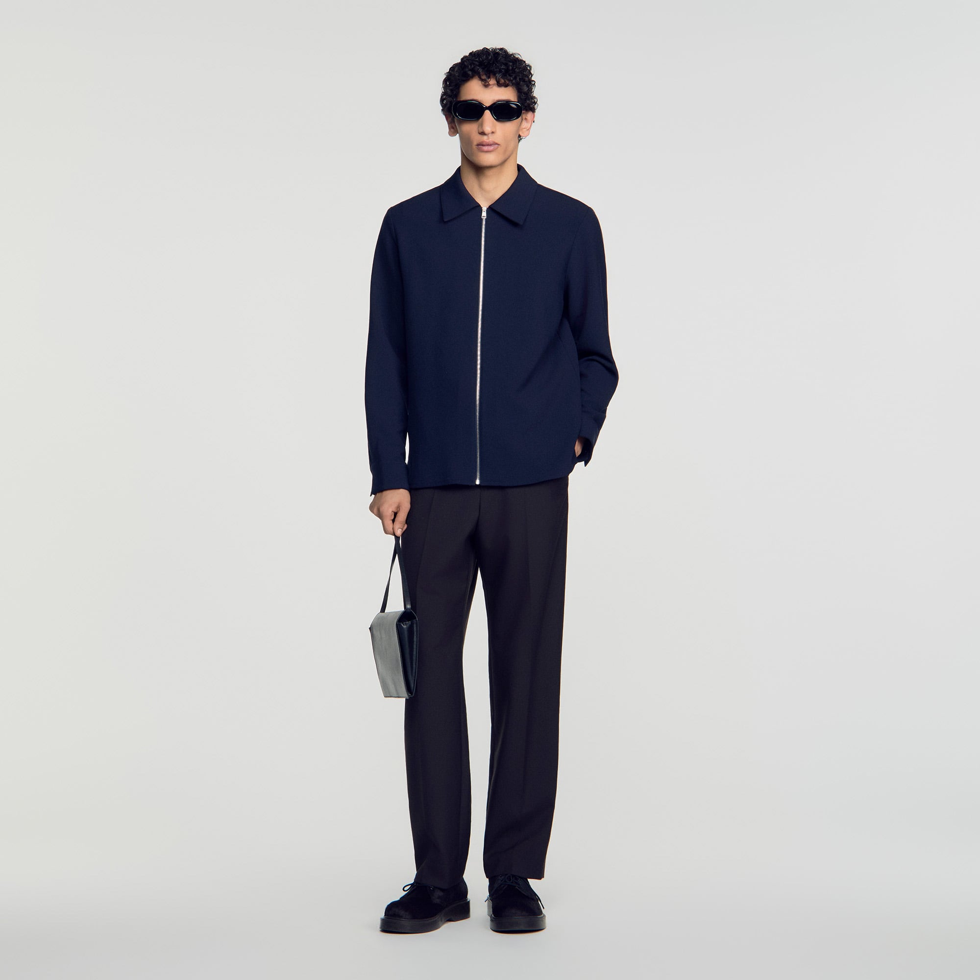 Zipped jersey shirt