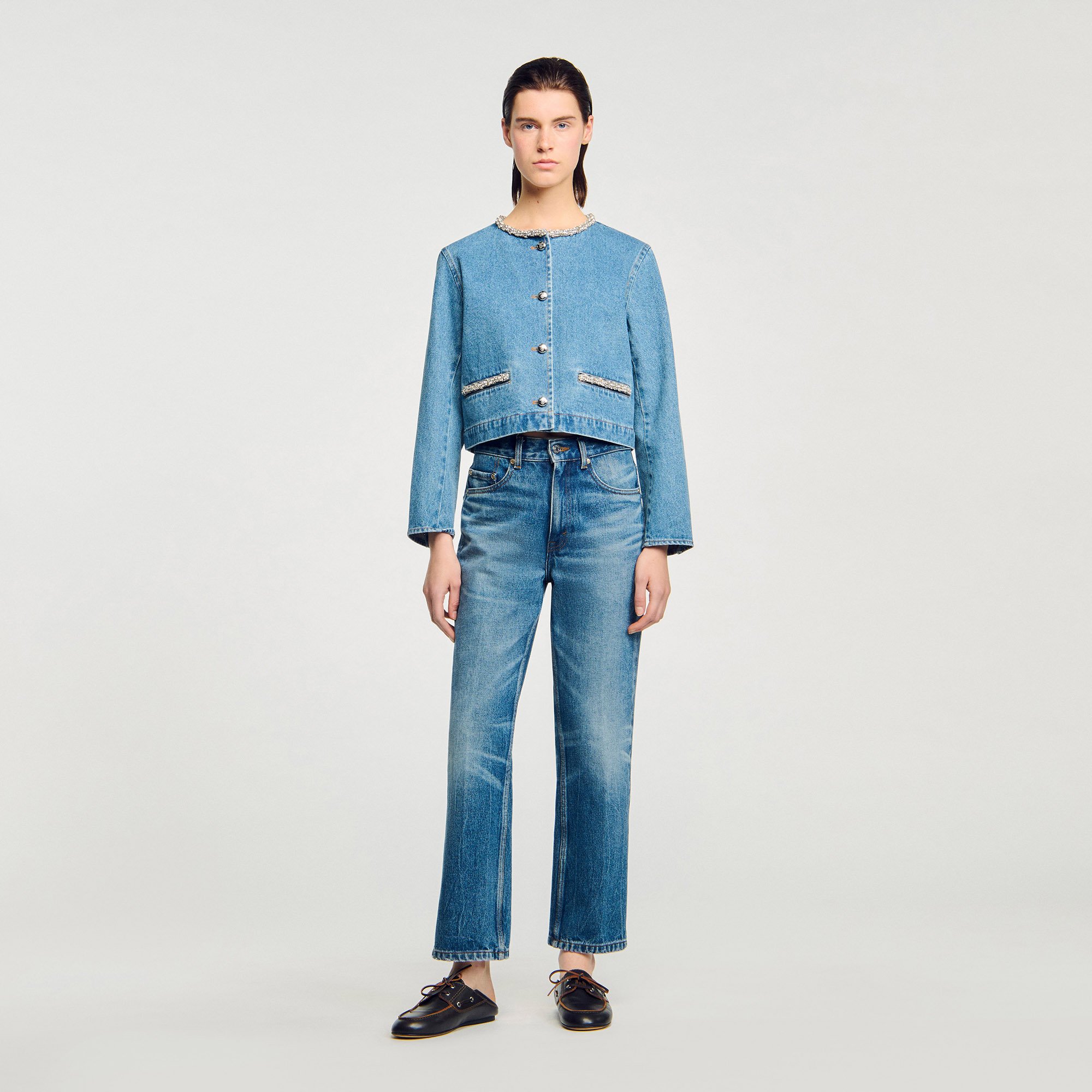 Rhinestone denim jacket