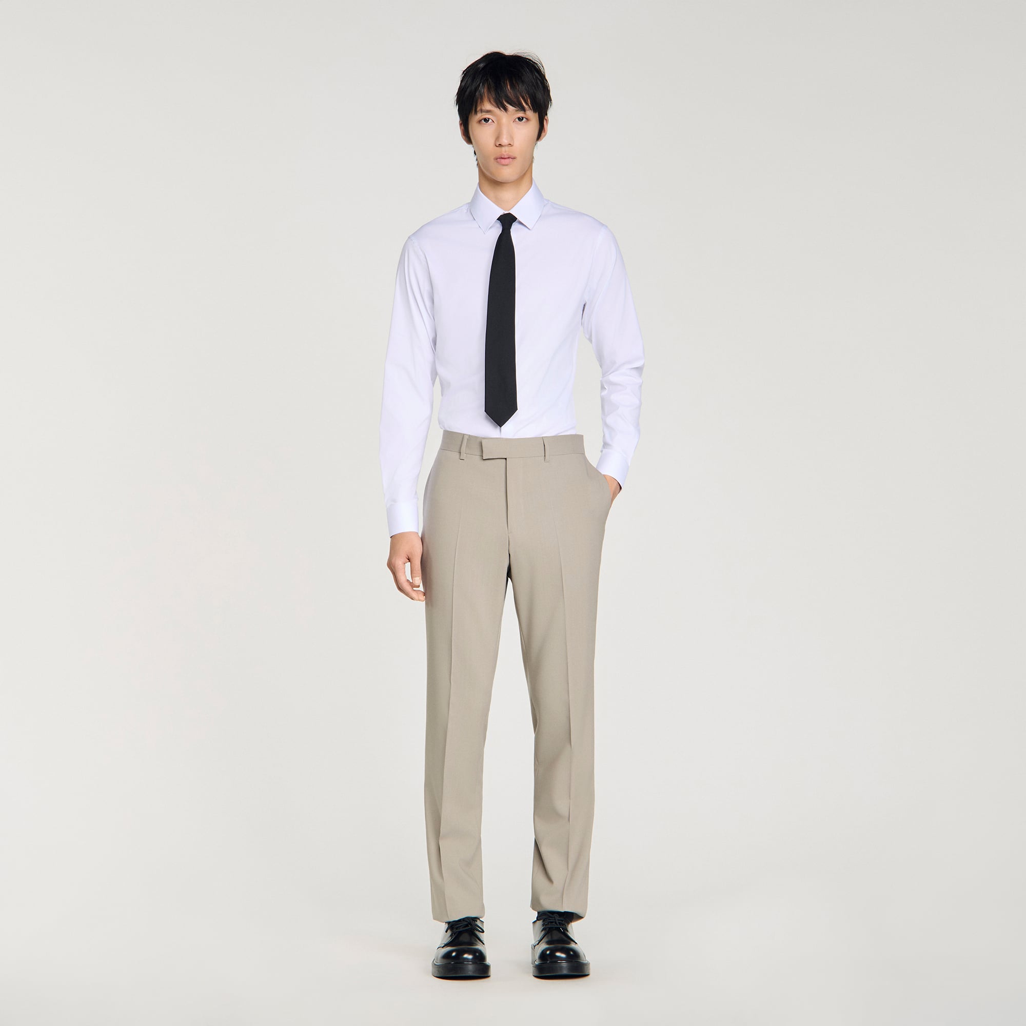 Sandro virgin Classic wool suit trousers with pockets and zip and button fastening