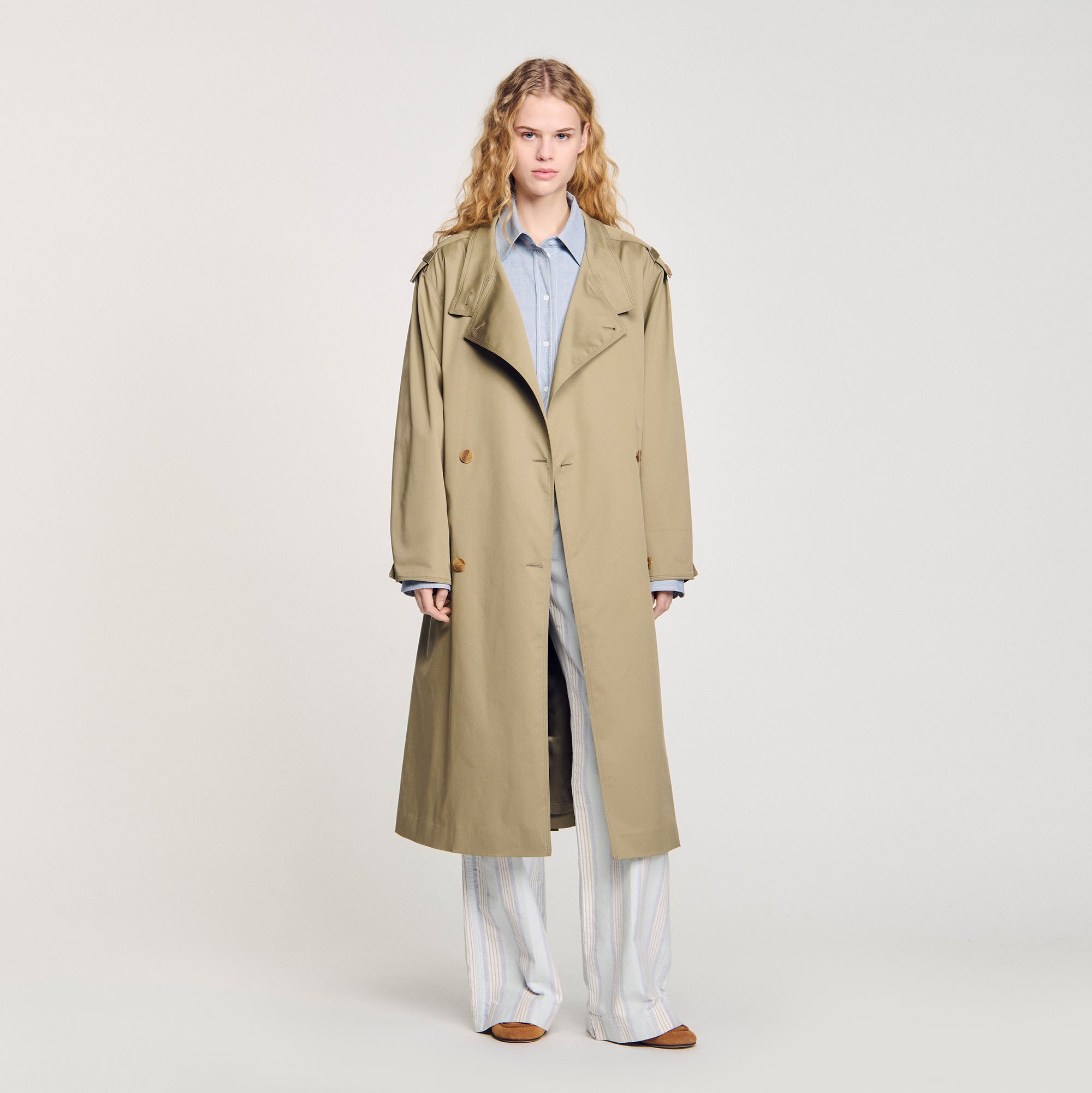 Belted trench coat