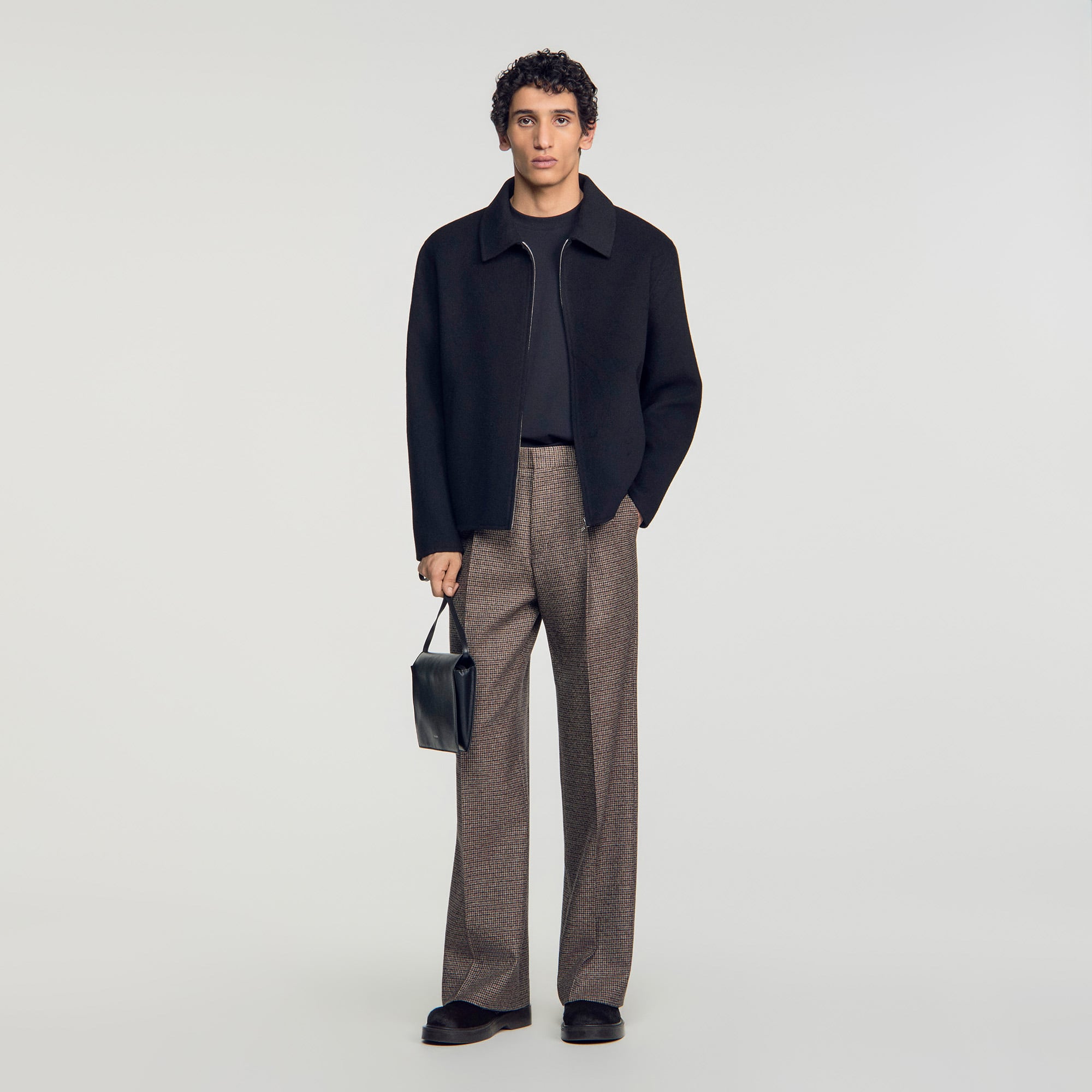Wool zip-up jacket