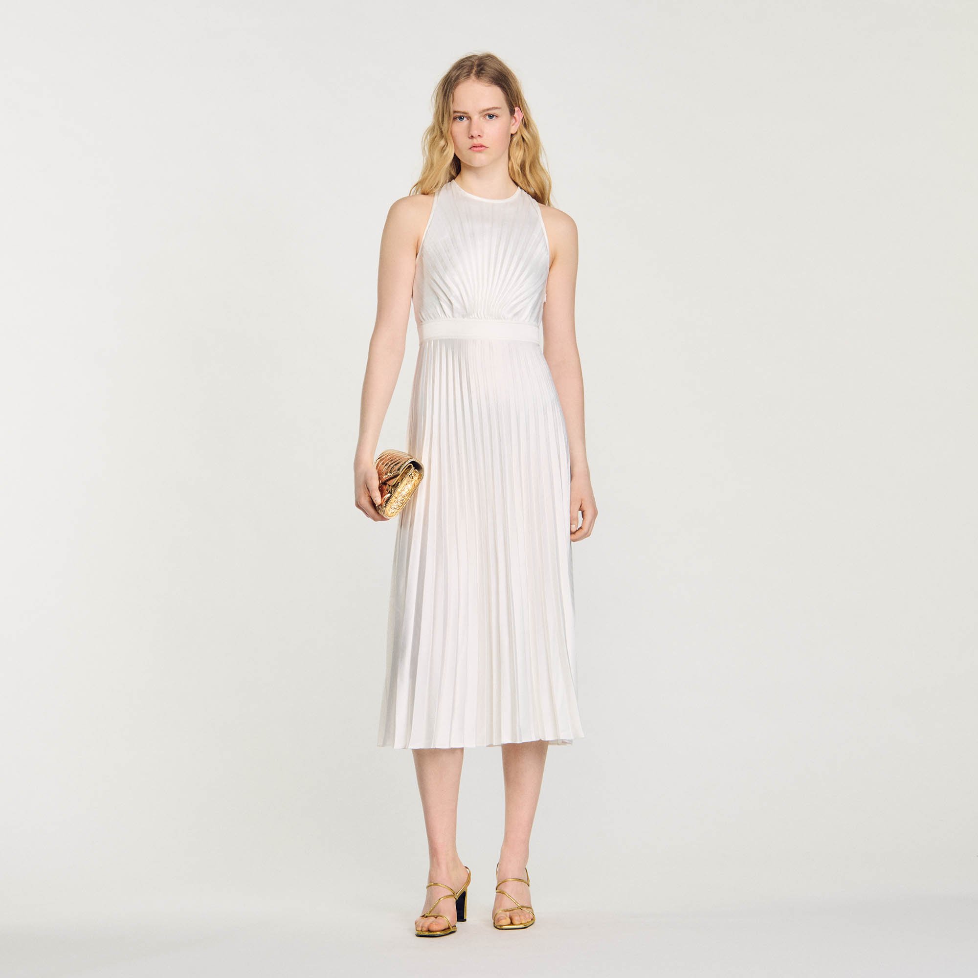 Pleated maxi dress