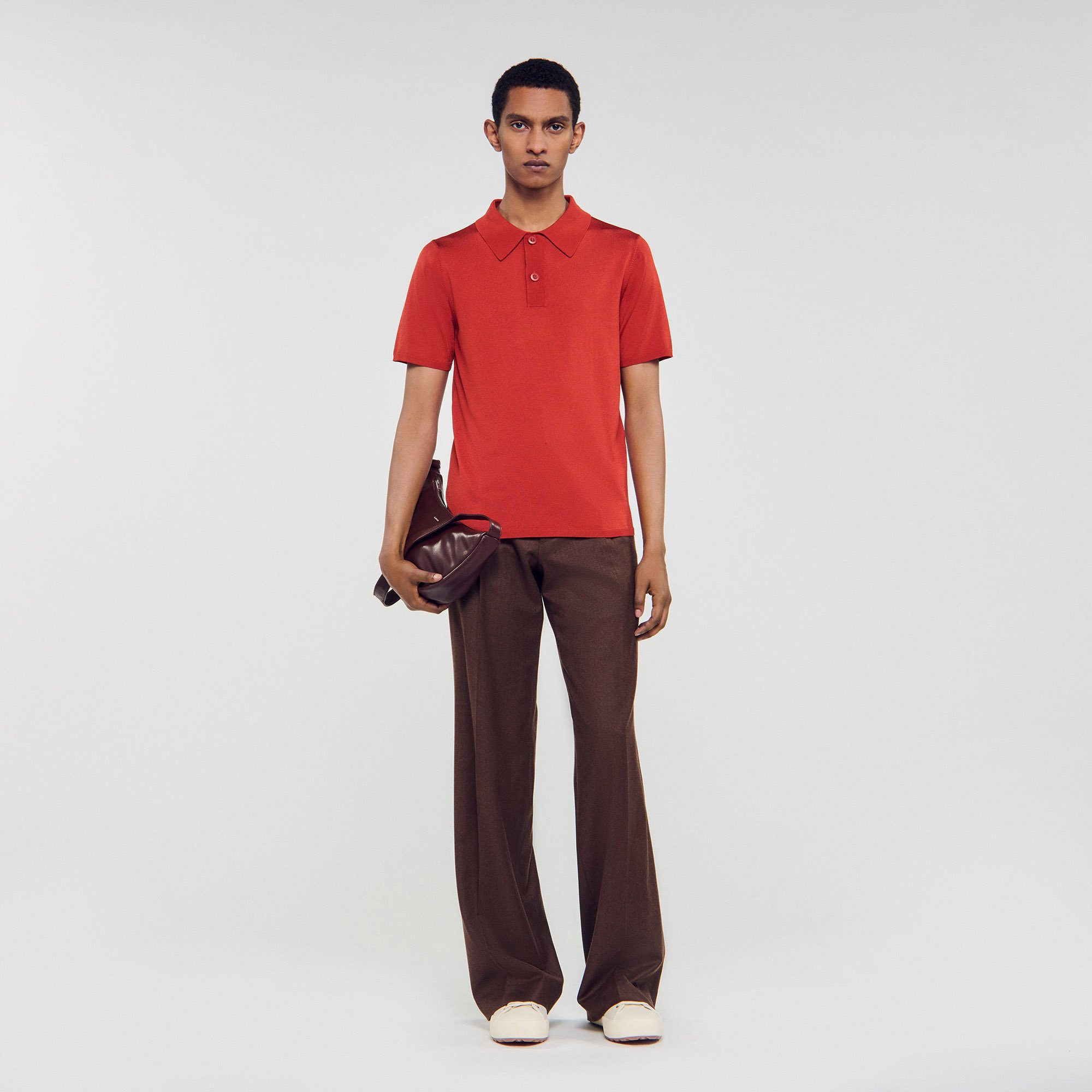 Sandro Short-sleeve knitted polo shirt