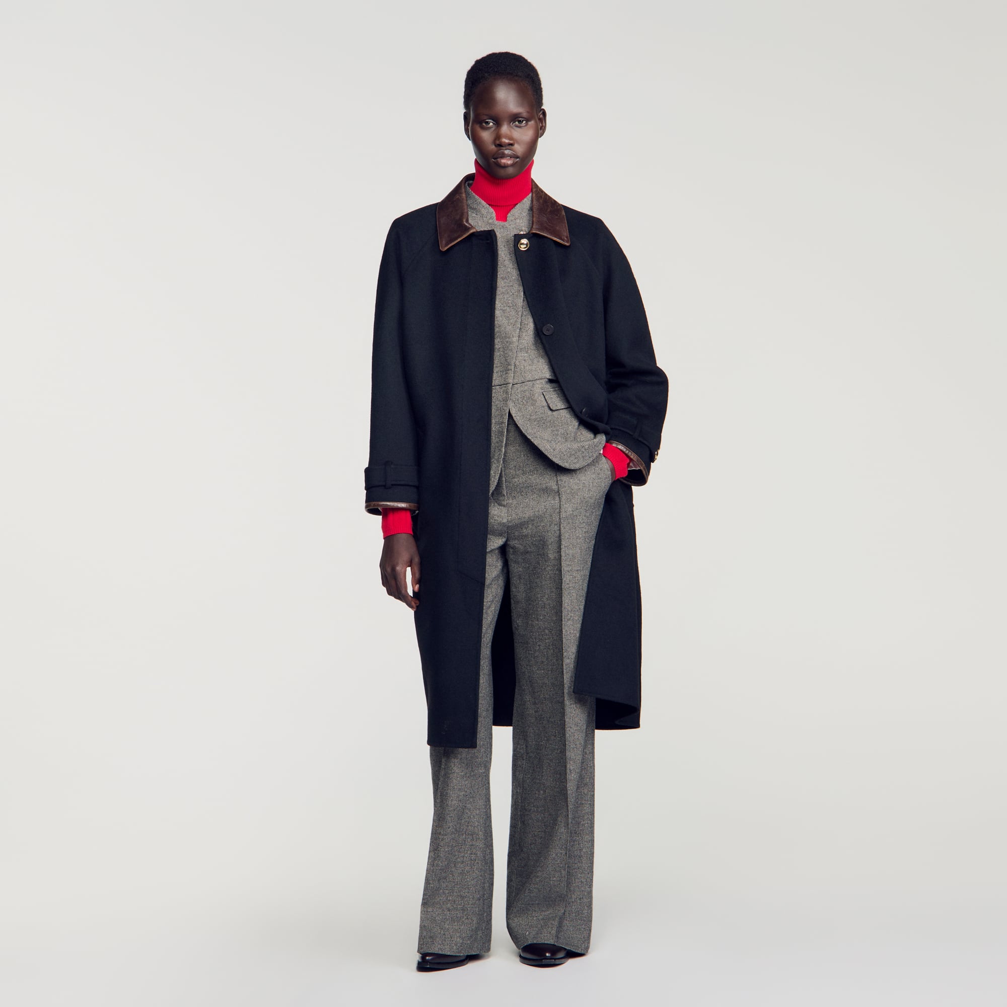 Long double-faced wool coat