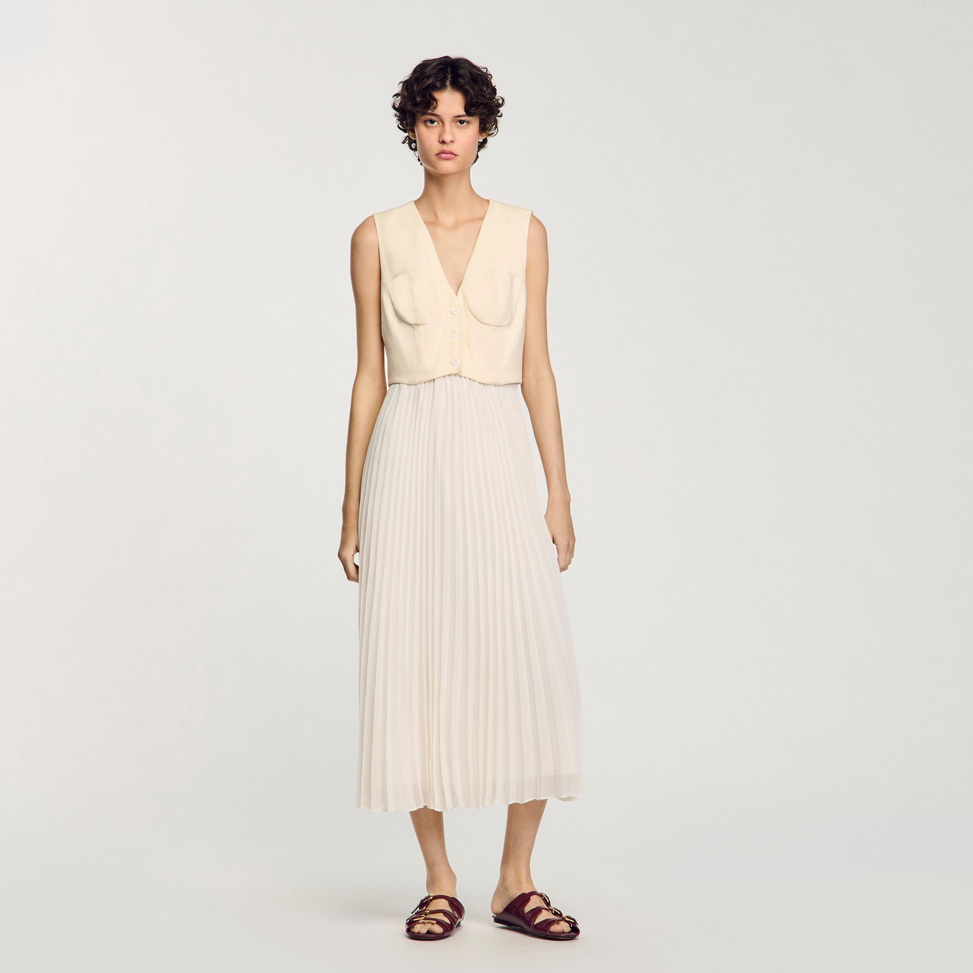 Pleated maxi dress