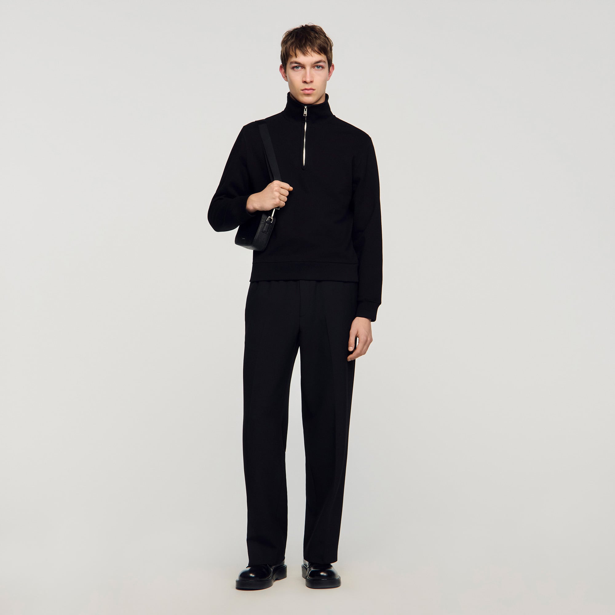 Sandro cotton Plain classic-fit cotton sweatshirt