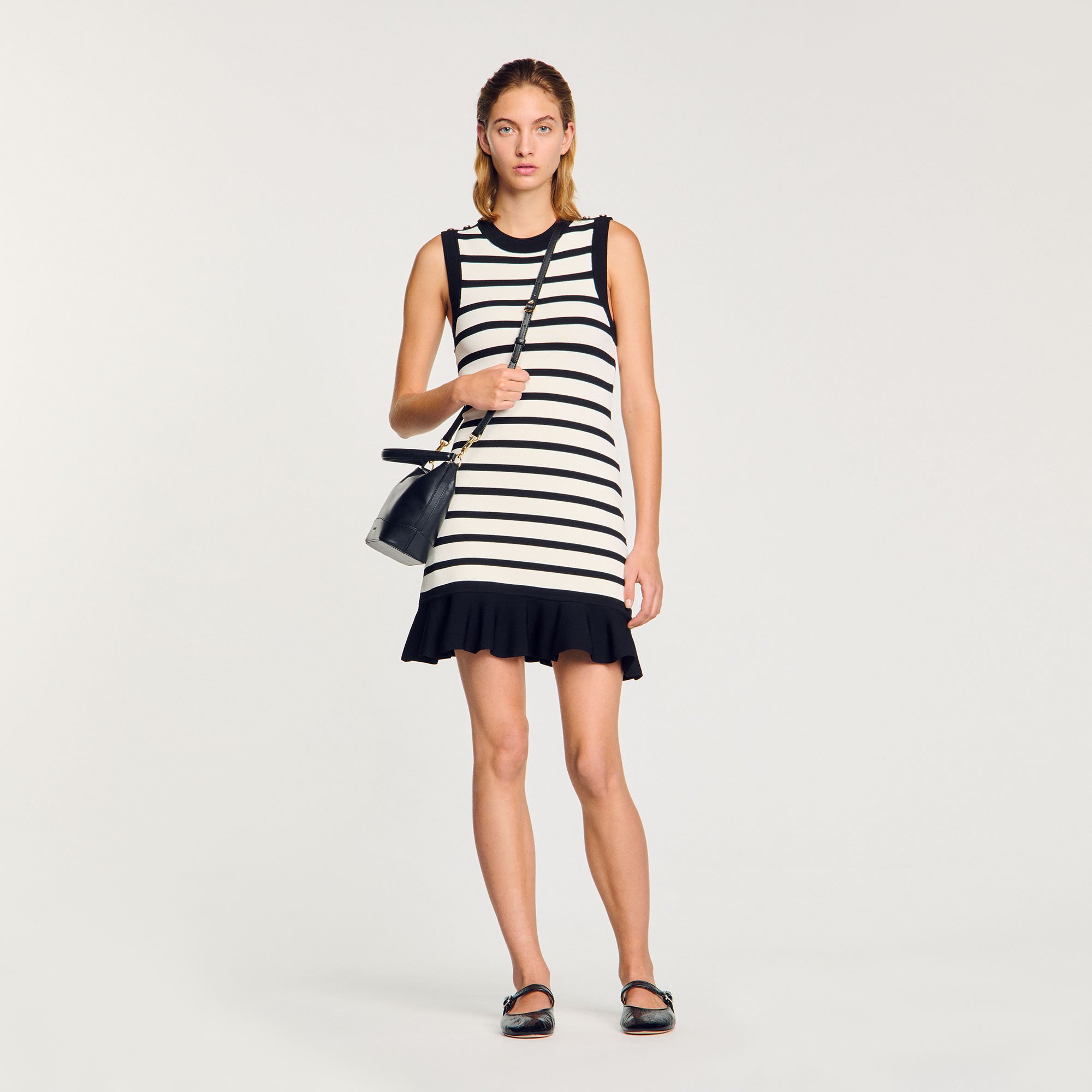 Striped knit short dress