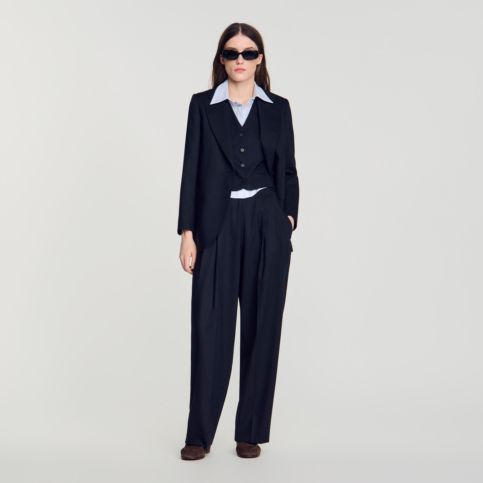Striped wool trousers