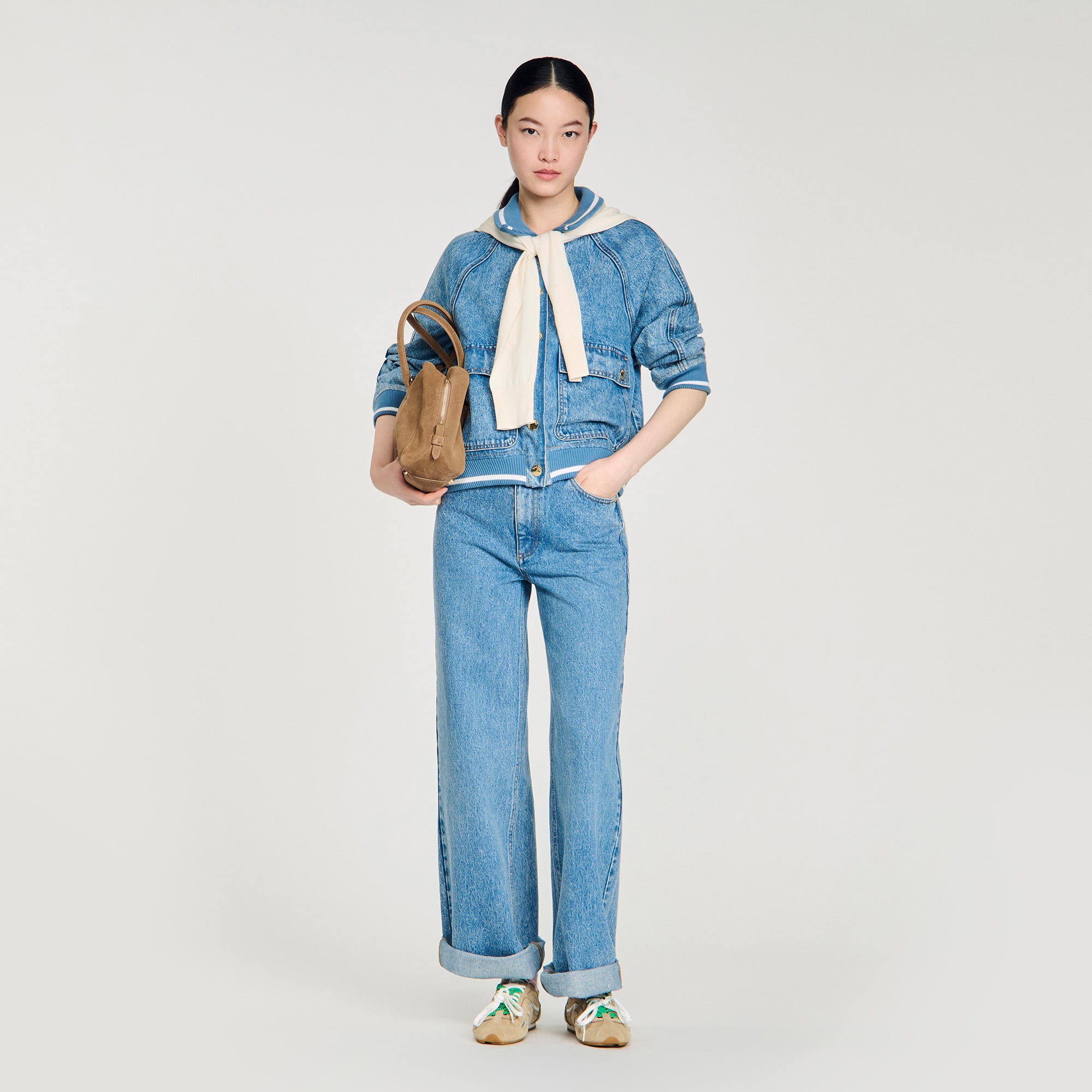 パンツ FADE STRAIGHT DENIM SAND BLUE Sandro_SFPJE00820-4785_F_1.jpg